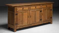 Oak Marquetry Sideboard, France 1900