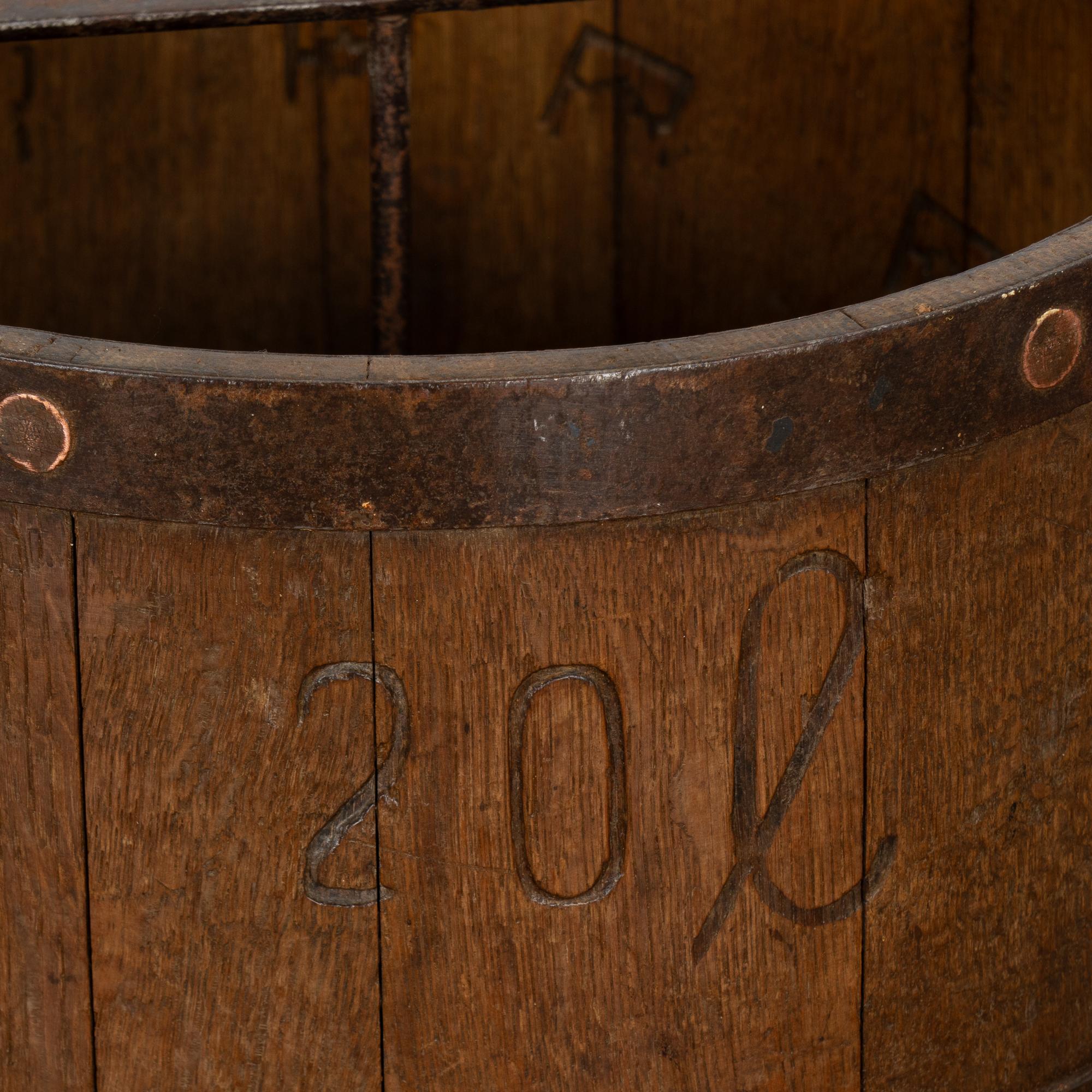 20th Century Oak Measuring Bucket with Metal Bands, Hungary circa 1920