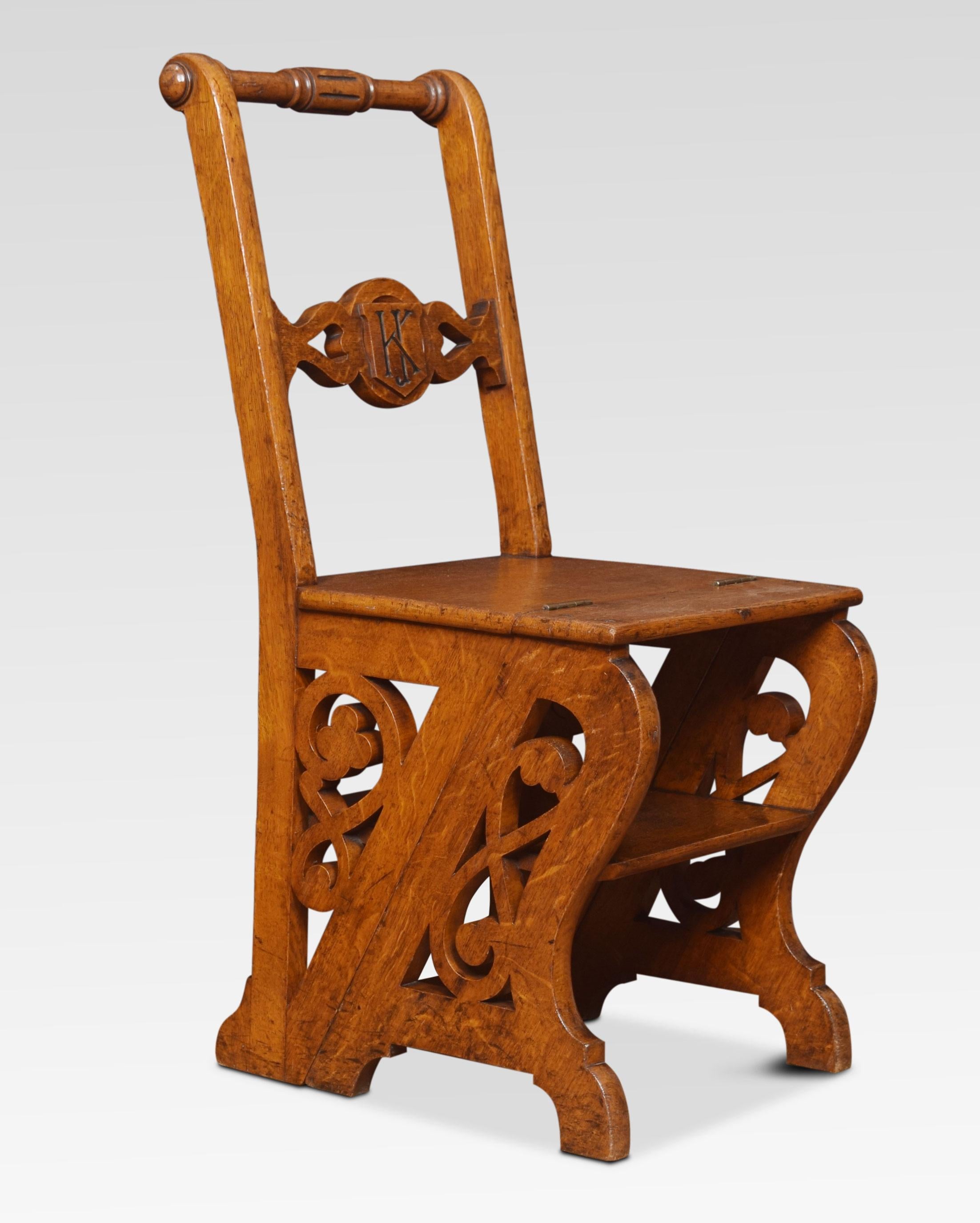 19th Century Oak Metamorphic Library Chair