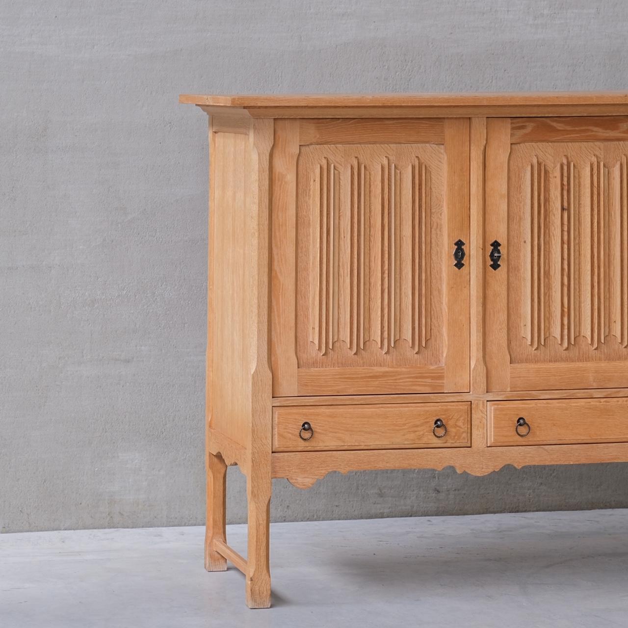 Oak Midcentury Danish Cabinetsideboard Attributed. to Henning Kjaernulf For Sale 1