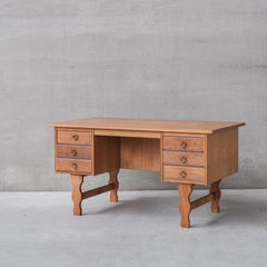 Oak Midcentury Danish Desk Attributed to Henning Kjaernulf