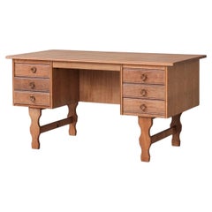Oak Midcentury Danish Desk Attributed to Henning Kjaernulf