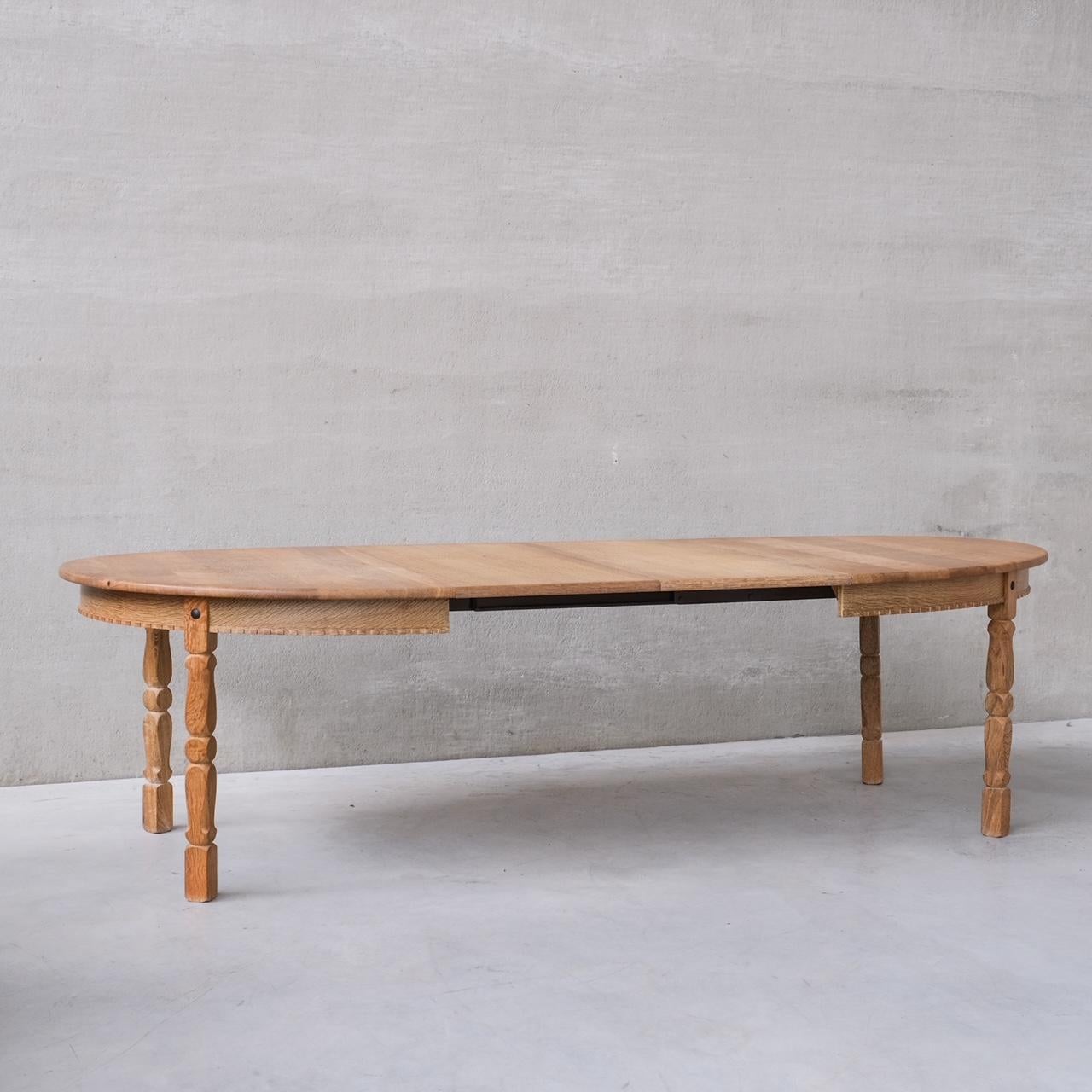 Oak Mid-Century Danish Dining Table by Henning Kjaernulf 13