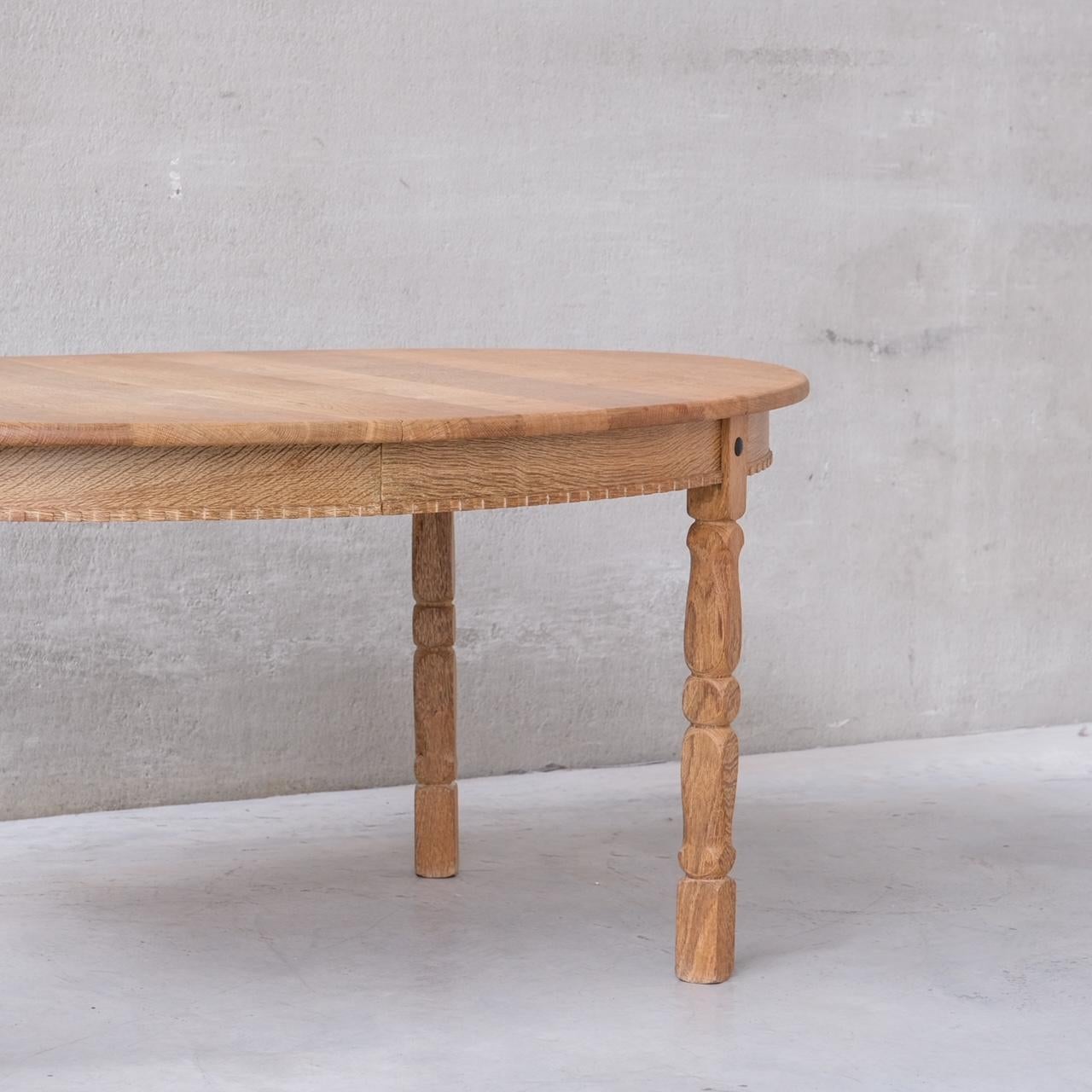 Oak Mid-Century Danish Dining Table by Henning Kjaernulf 1