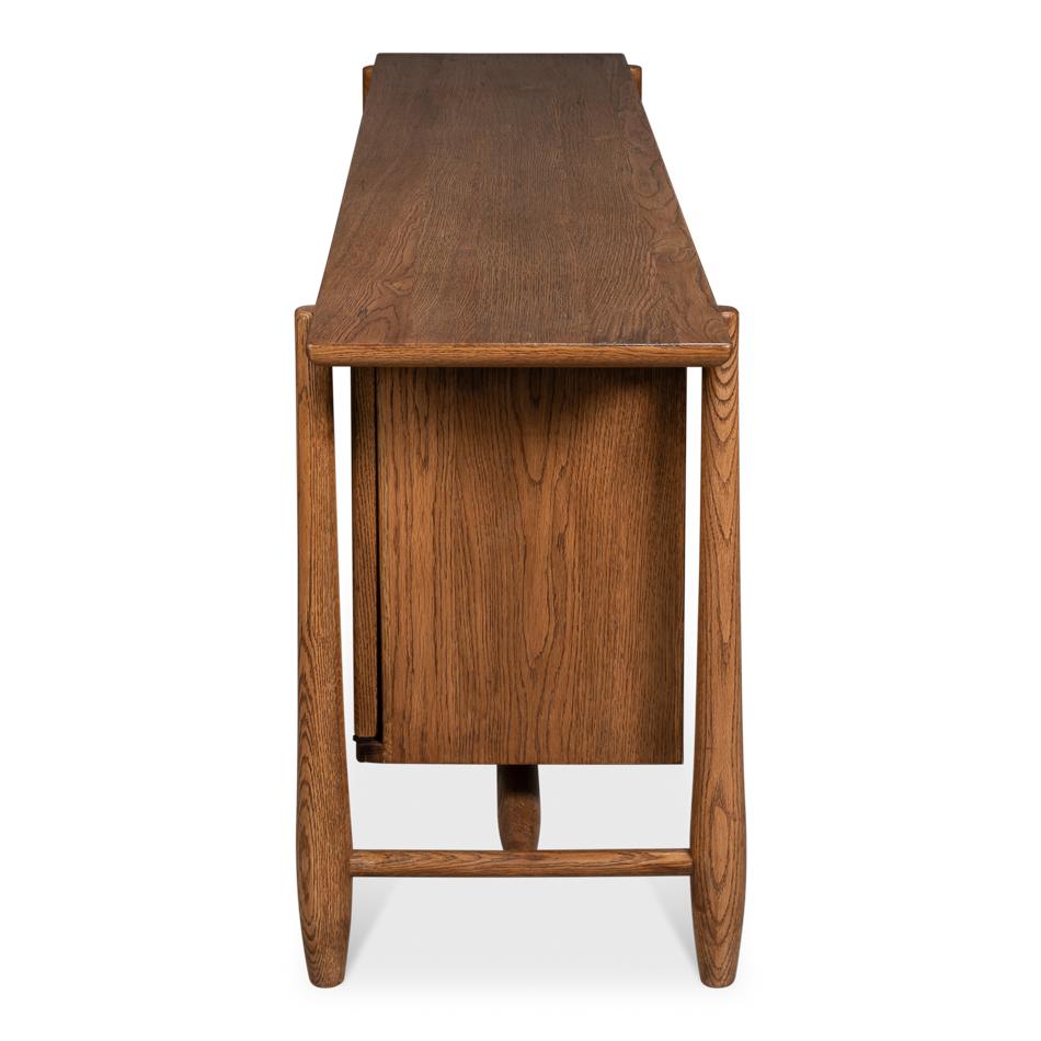 Rattan Oak Credenza moderna del Mid Century in vendita