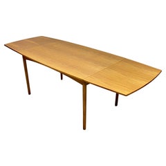 Vintage OAK Mid Century Modern Danish Drop-Leaf Expandable DINING TABLE, c. 1960s