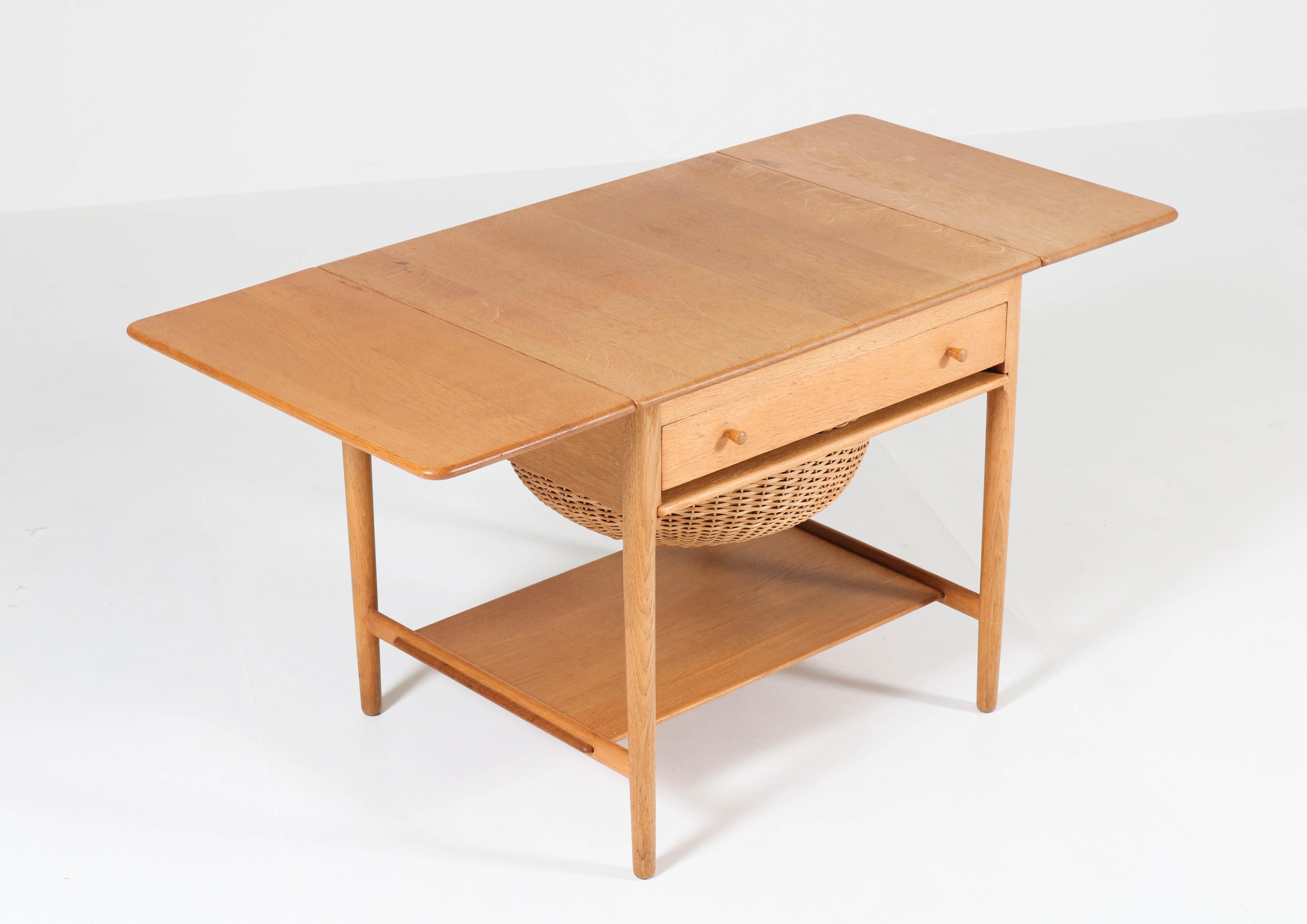 Oak Mid-Century Modern Sewing Table by Hans J Wegner for Andreas Tuck 6