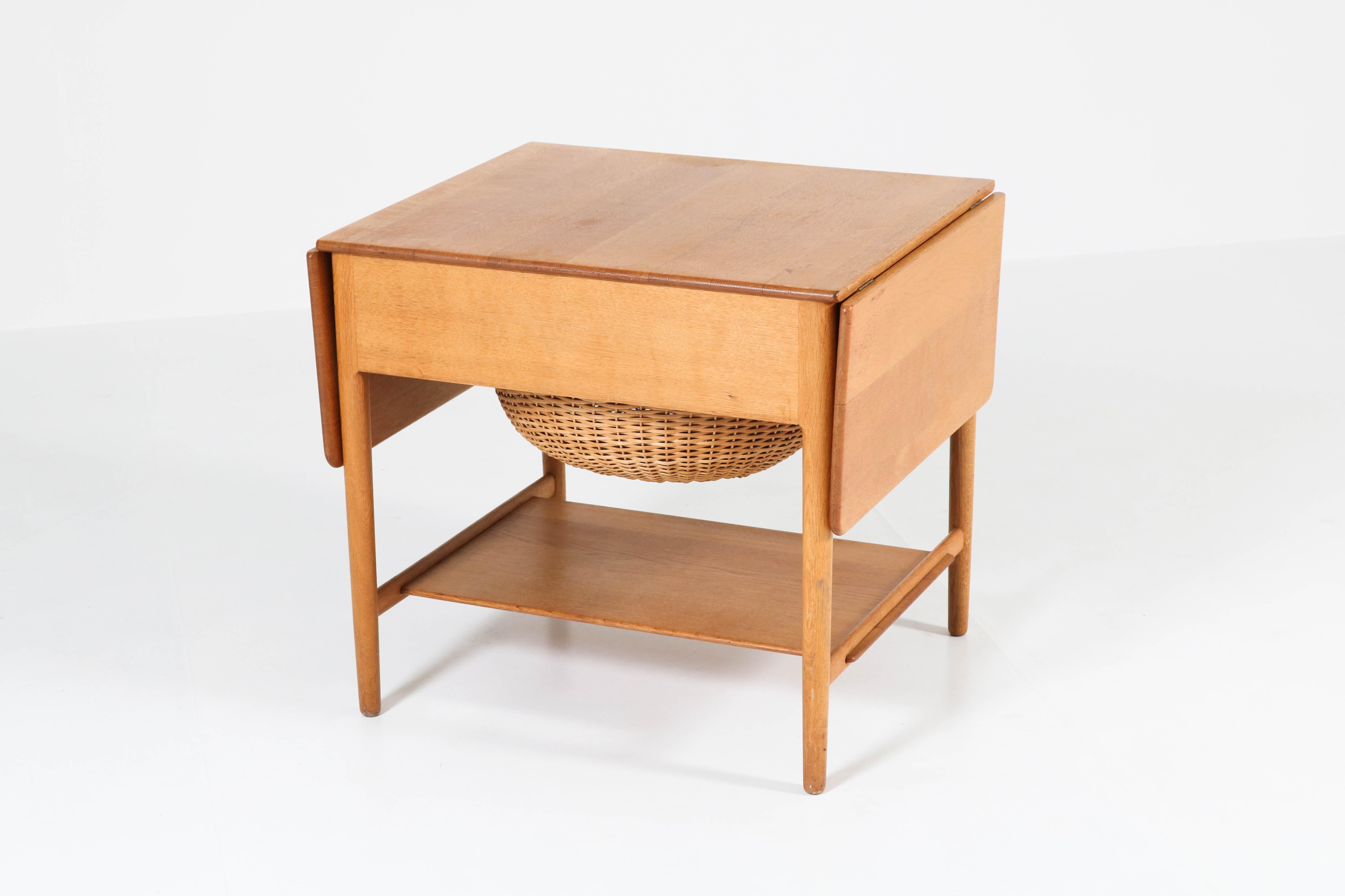 Oak Mid-Century Modern Sewing Table by Hans J Wegner for Andreas Tuck 7
