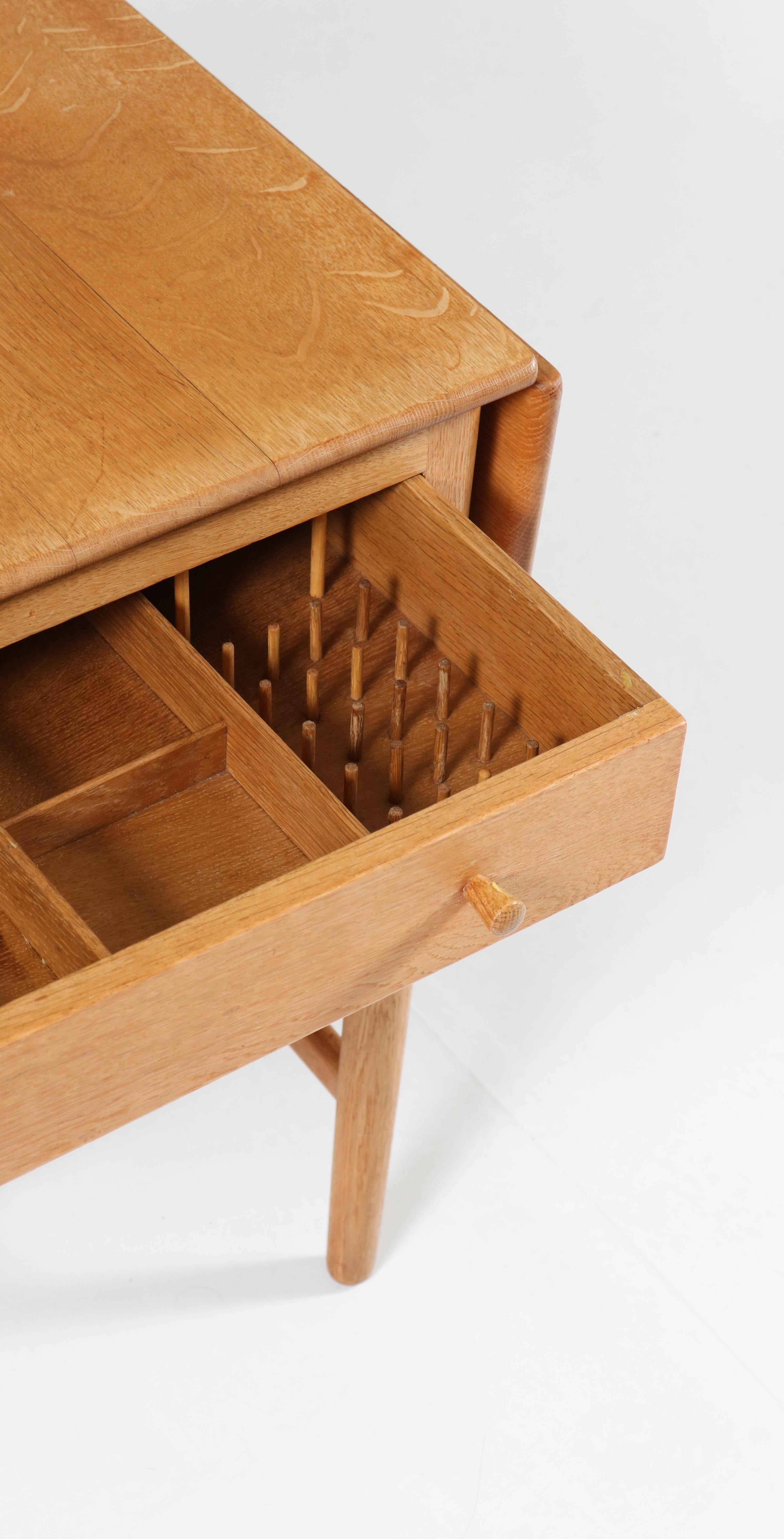 Mid-20th Century Oak Mid-Century Modern Sewing Table by Hans J Wegner for Andreas Tuck