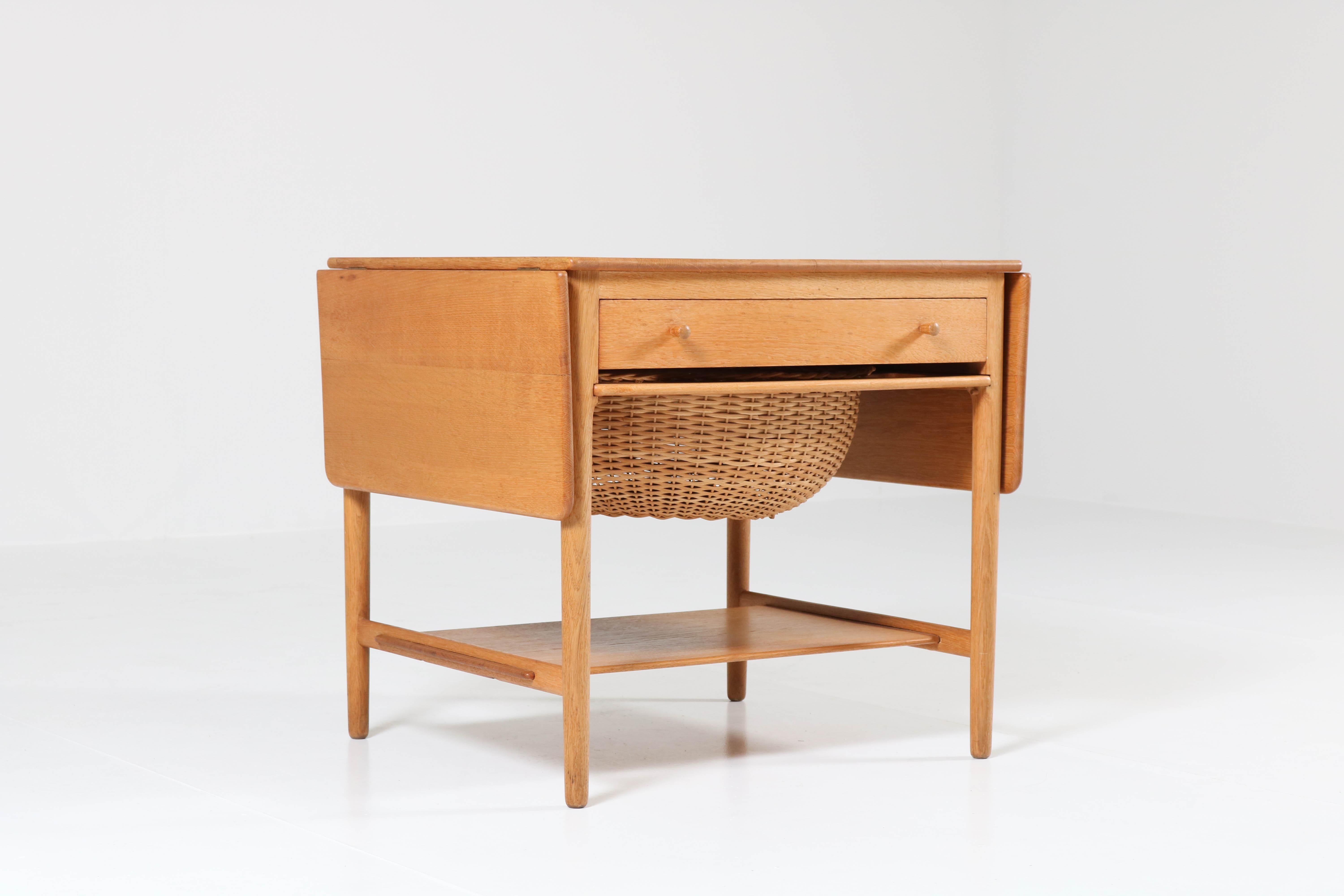 Oak Mid-Century Modern Sewing Table by Hans J Wegner for Andreas Tuck 2
