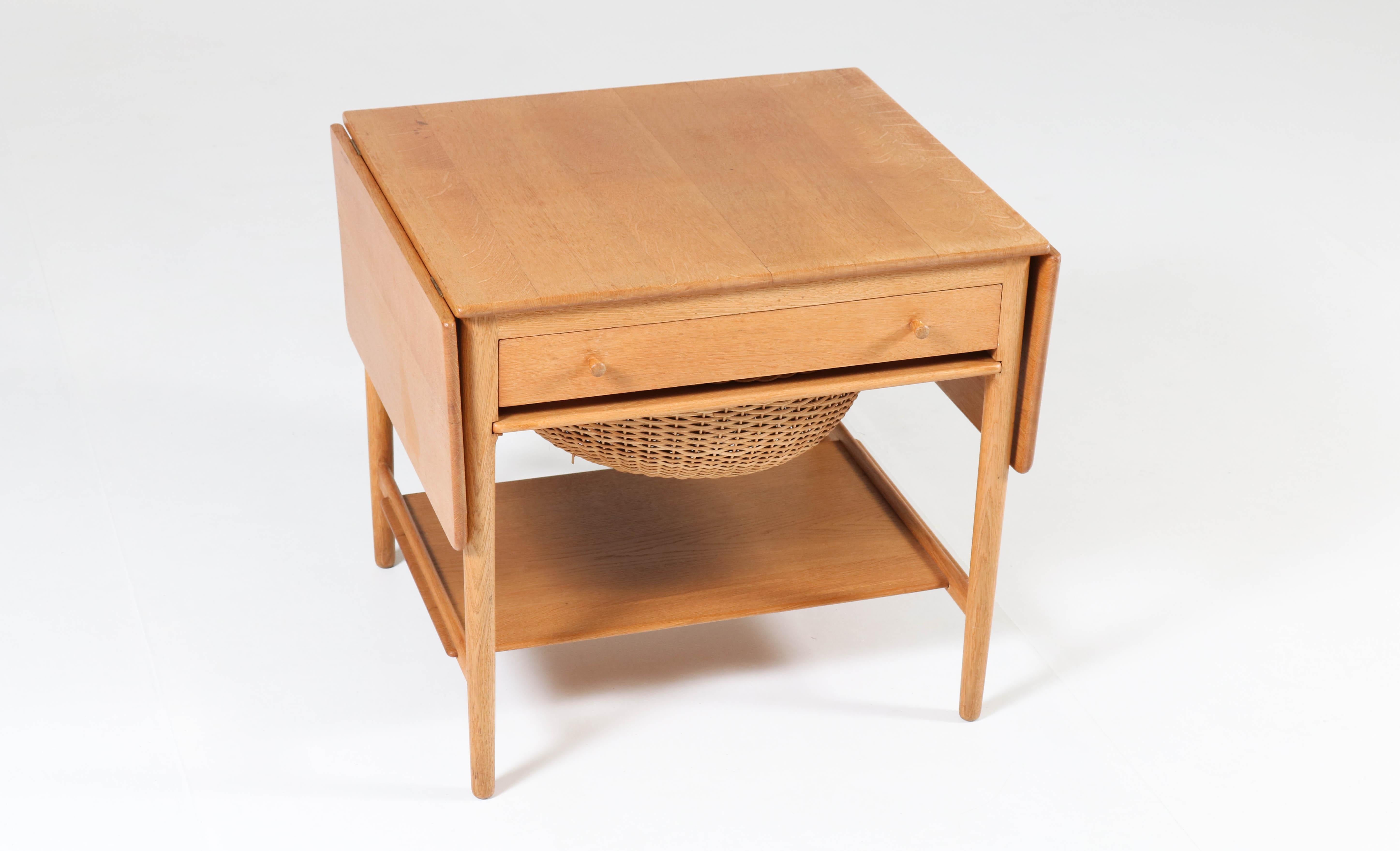 Oak Mid-Century Modern Sewing Table by Hans J Wegner for Andreas Tuck 3