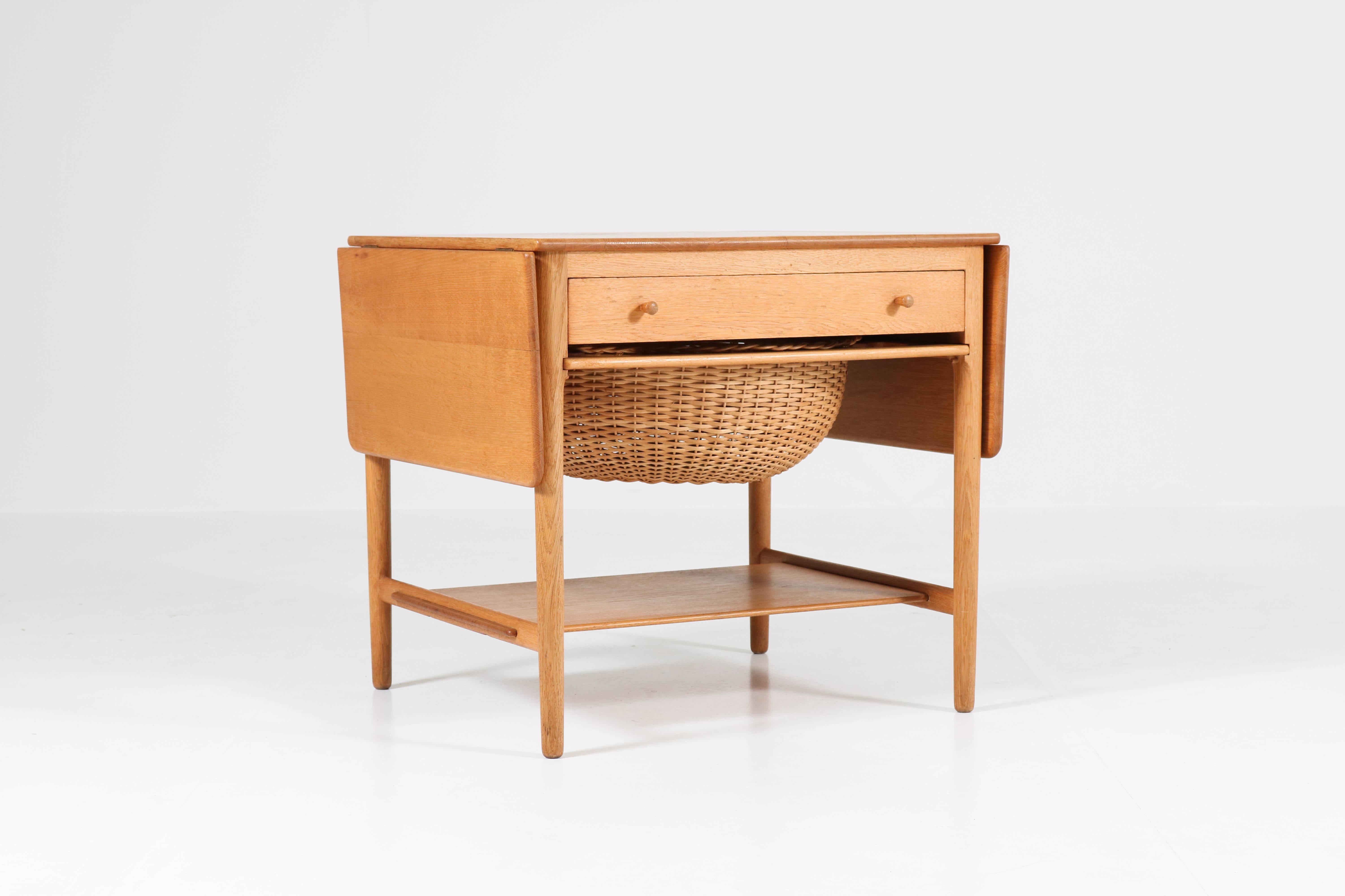 Oak Mid-Century Modern Sewing Table by Hans J Wegner for Andreas Tuck 4