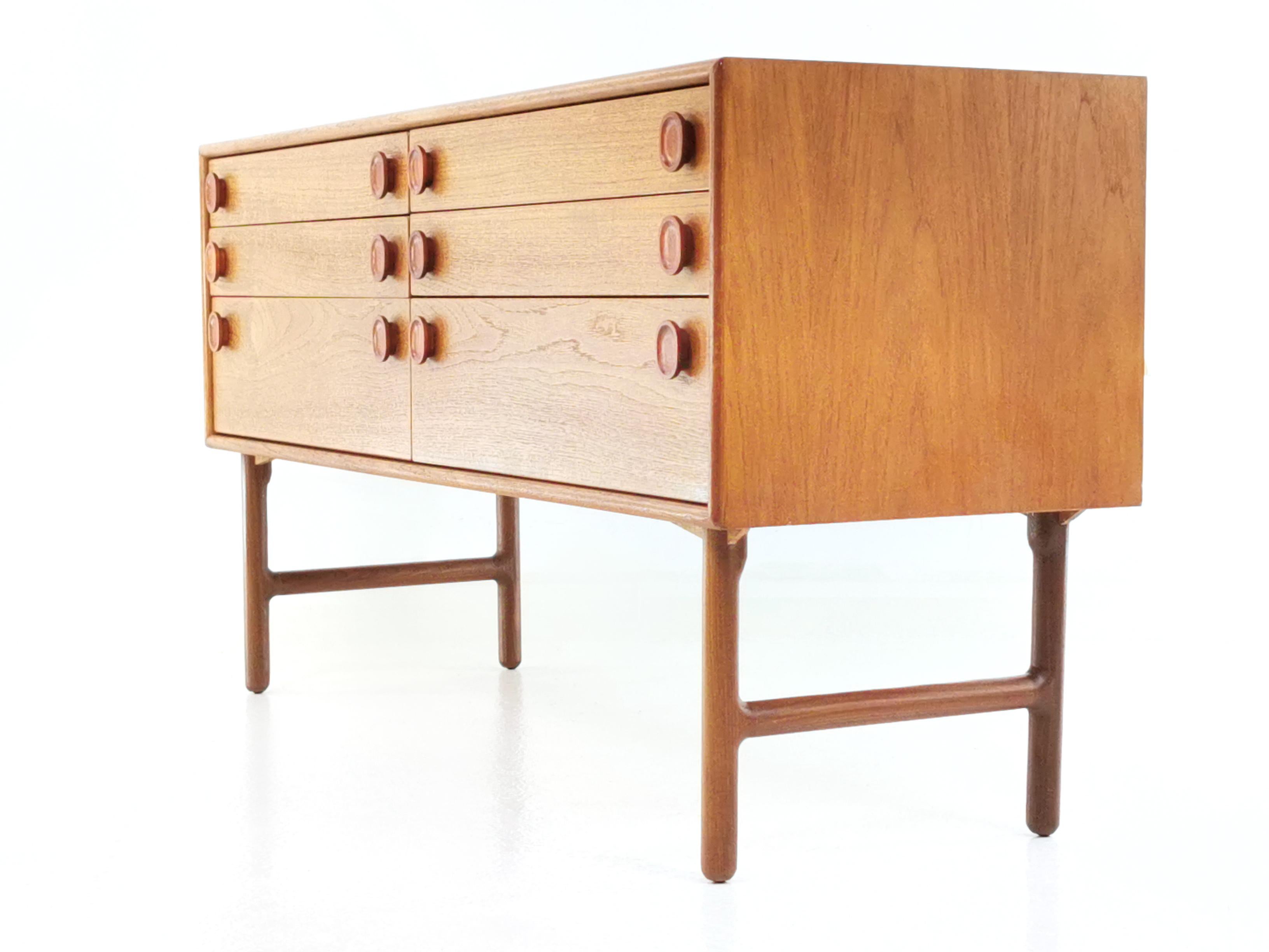 British Oak Midcentury Sideboard Chest of Drawers by Meredew