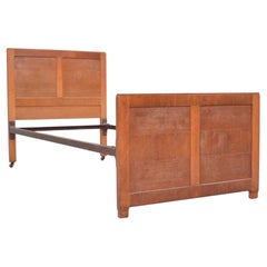 Oak mid century single bed in the manner of Heals