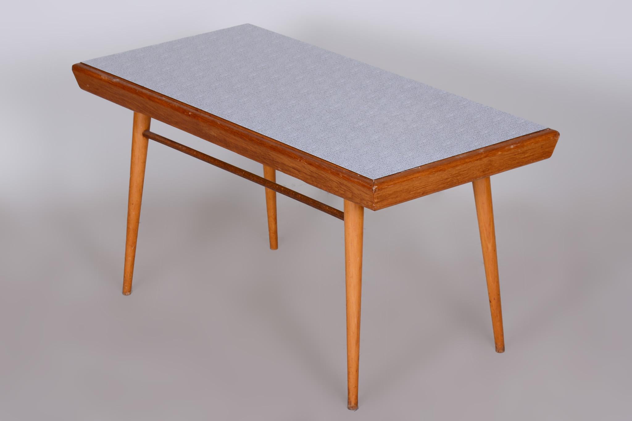 Wood Oak Midcentury Coffee Table, Well-Preserved Condition, Czechia, 1950s For Sale