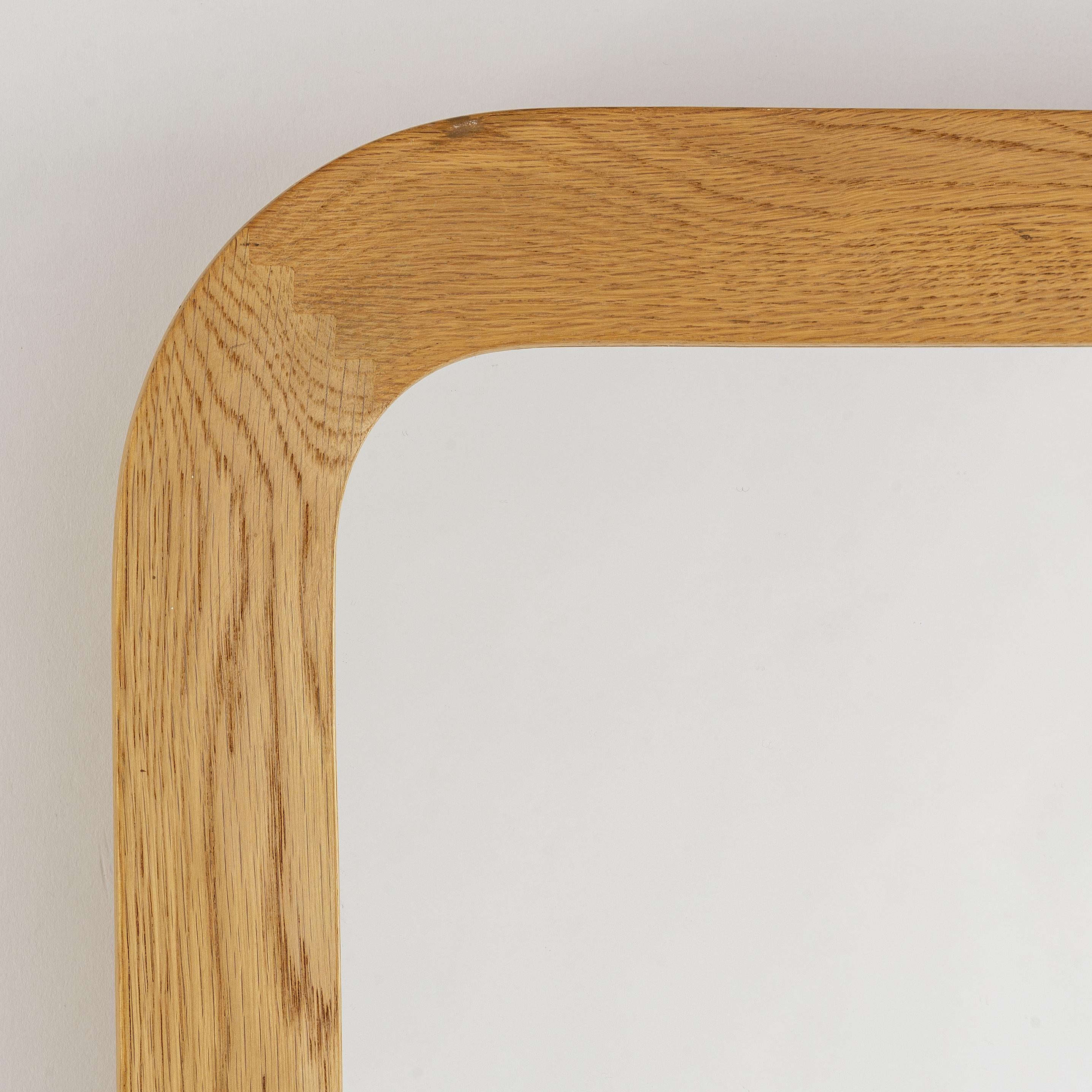 Oak Mirror by AB Glas & Tra Hovmantorp 1962 Marked In Good Condition For Sale In Paris, FR