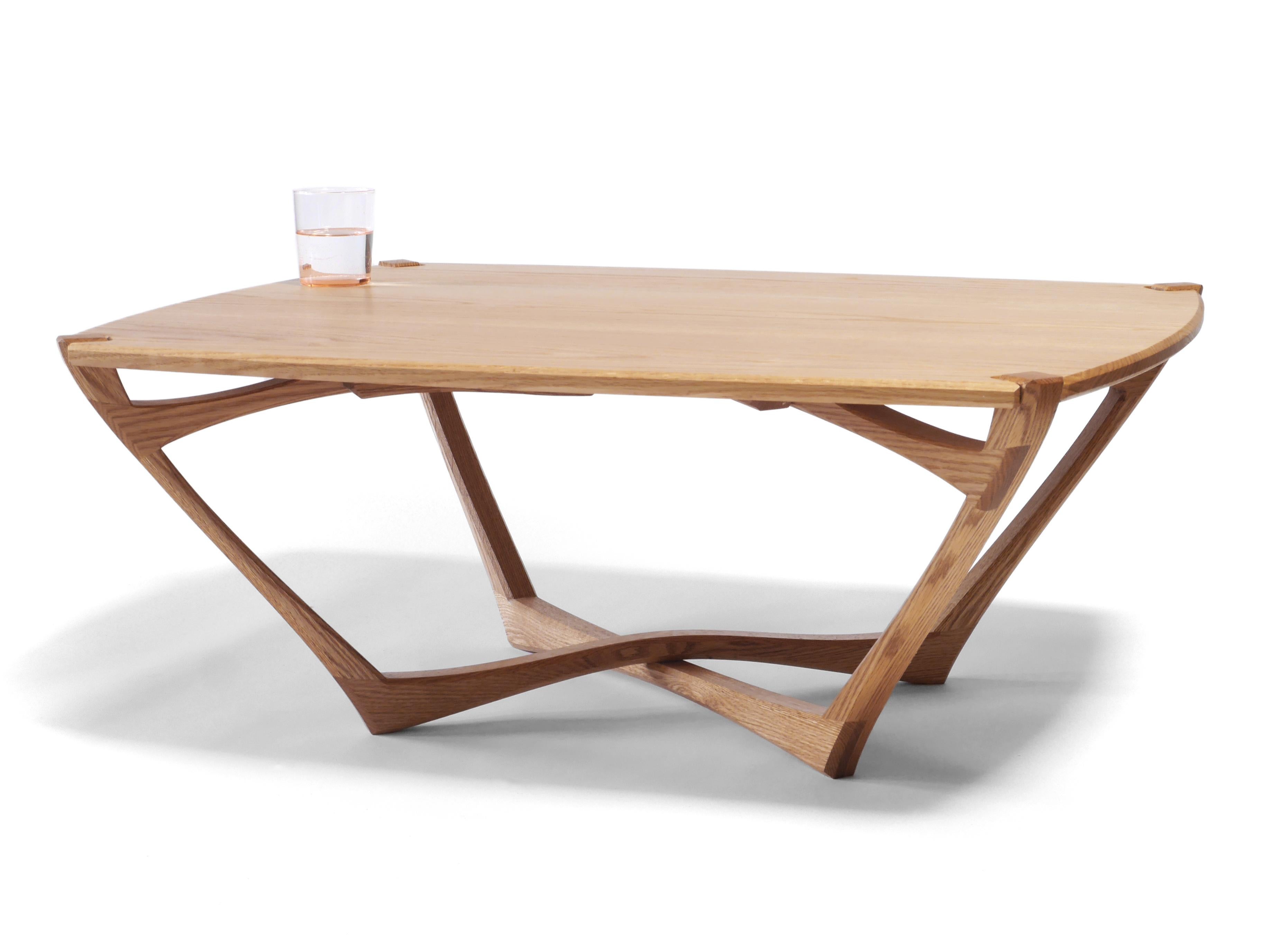Hand-Crafted Oak Mistral Coffee Table, Modern Sculptural Living Room Table by Arid For Sale