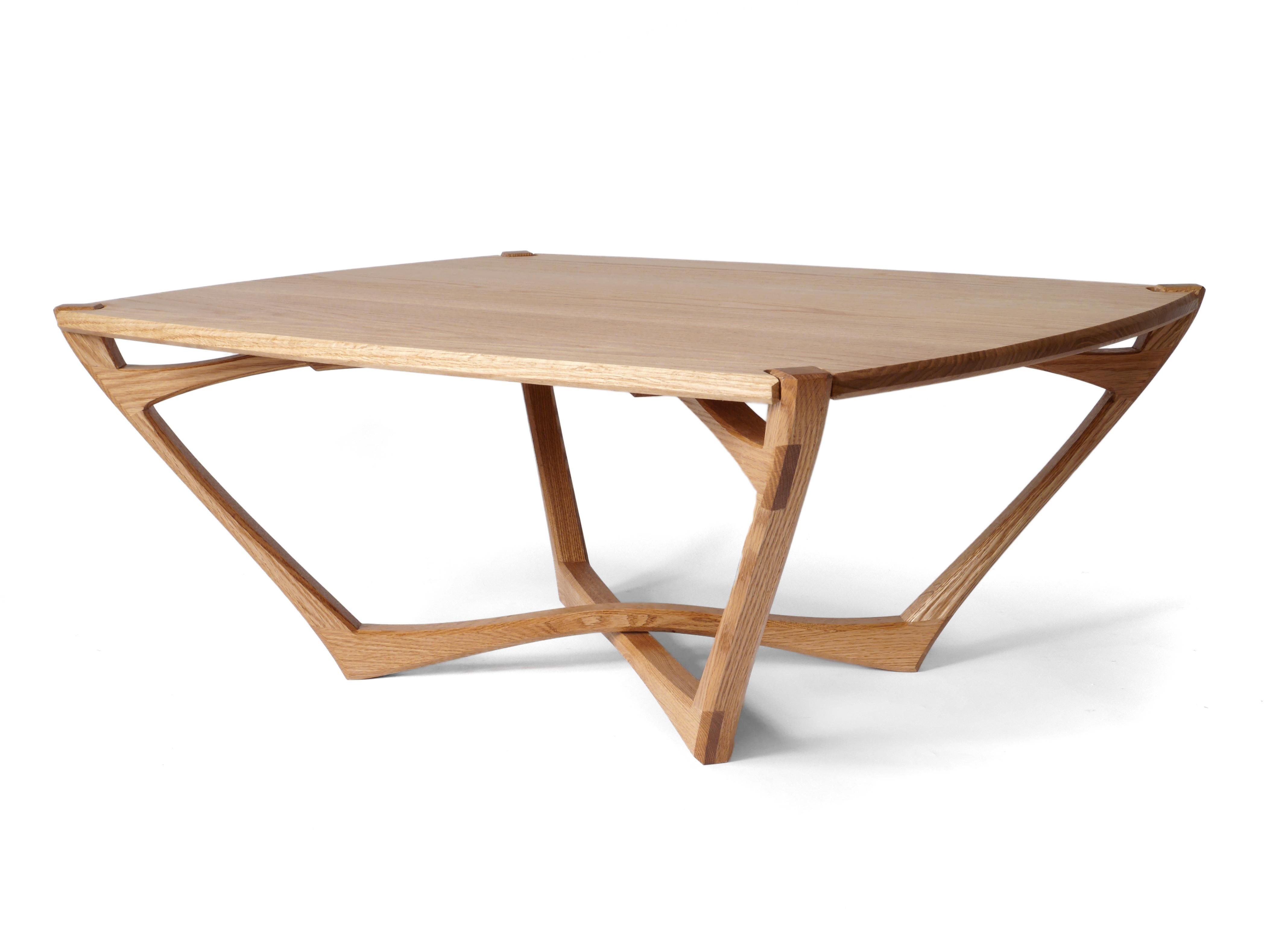 Oak Mistral Coffee Table, Modern Sculptural Living Room Table by Arid In New Condition For Sale In Albuquerque, NM