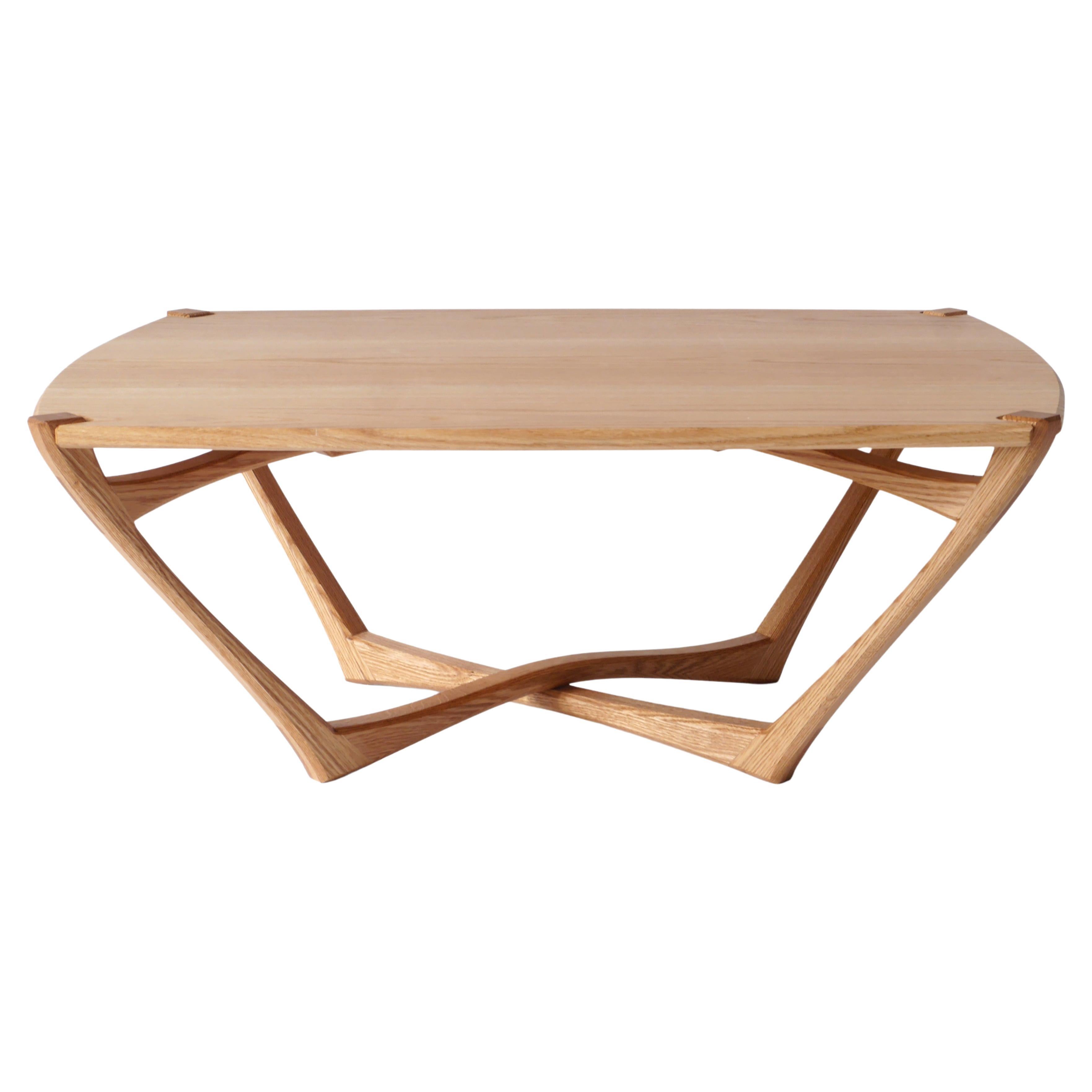 Oak Mistral Coffee Table, Modern Sculptural Living Room Table by Arid For Sale