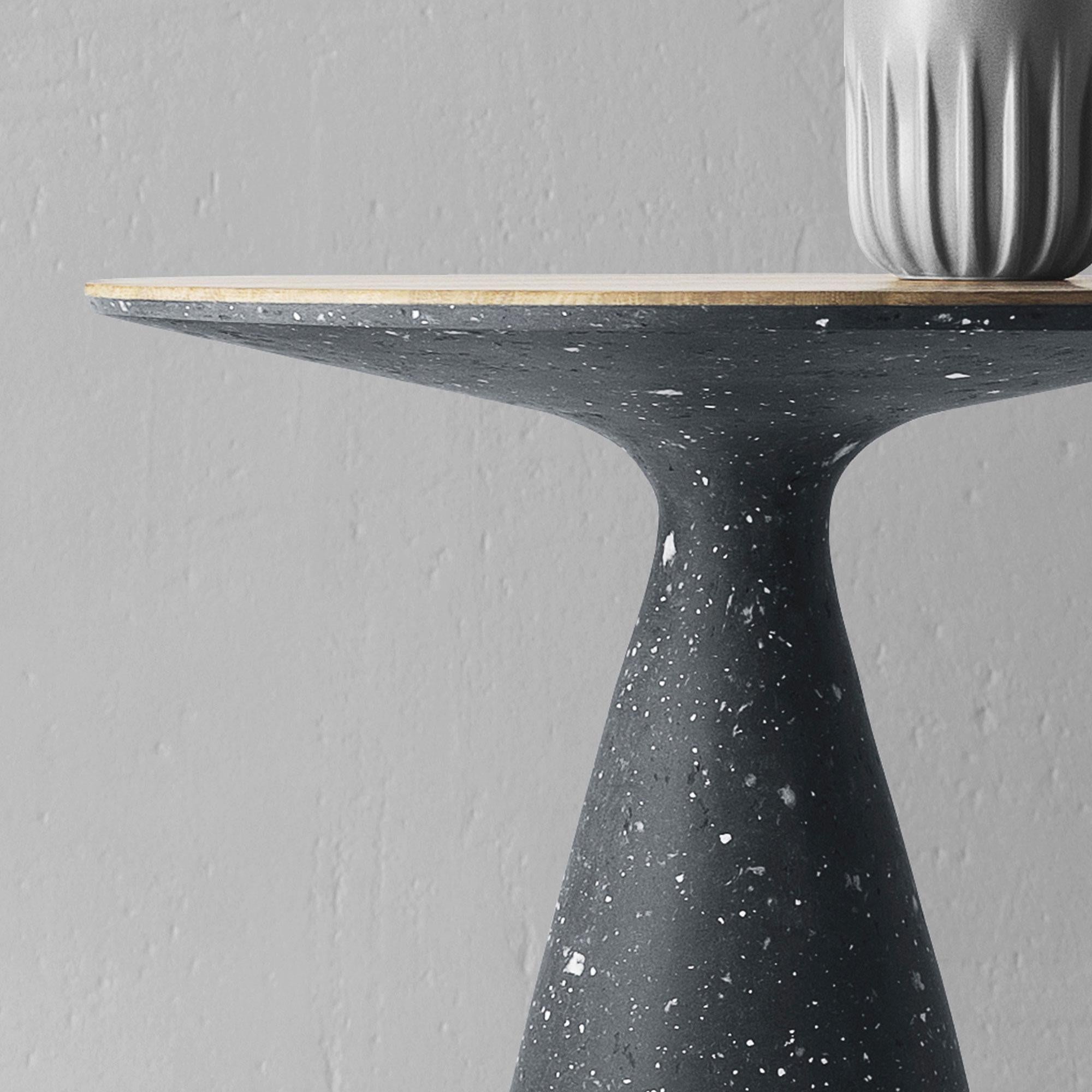 Hand-Crafted Oak Modern Side Table, Black Minimalist Coffee Table by Donatas Žukauskas
