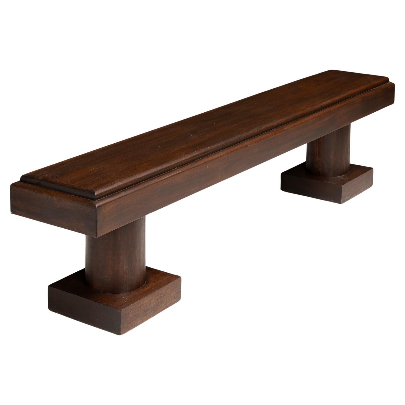 Oak Modernist Bench, France 1940 For Sale
