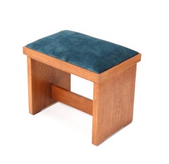 Tabouret moderne en chêne de l'école Haagse par Hendrik Wouda pour Pander:: 1924