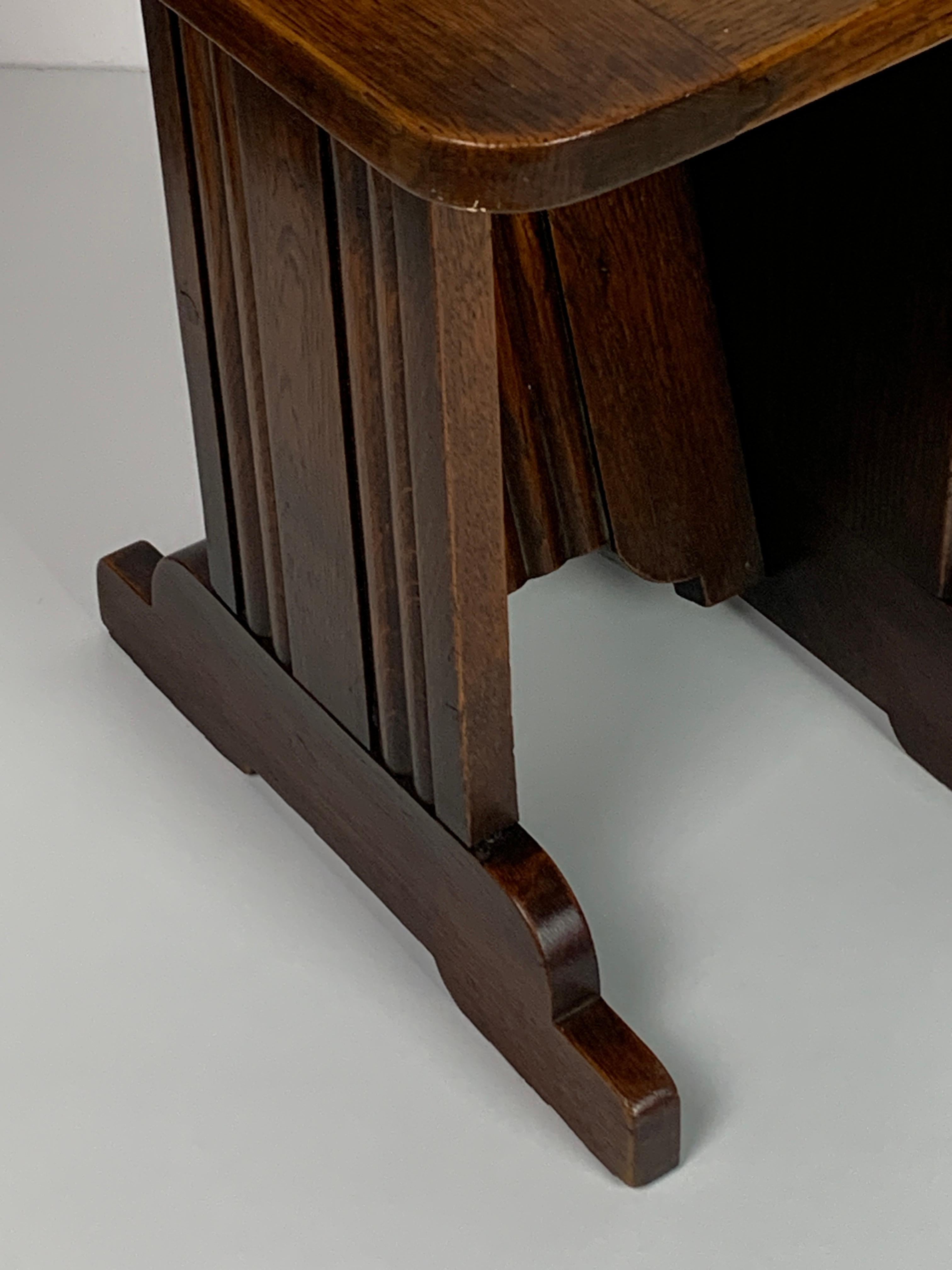 Oak modernist side chair by Charles Dudouyt for L'abeillée, France 1930s-1940s 5