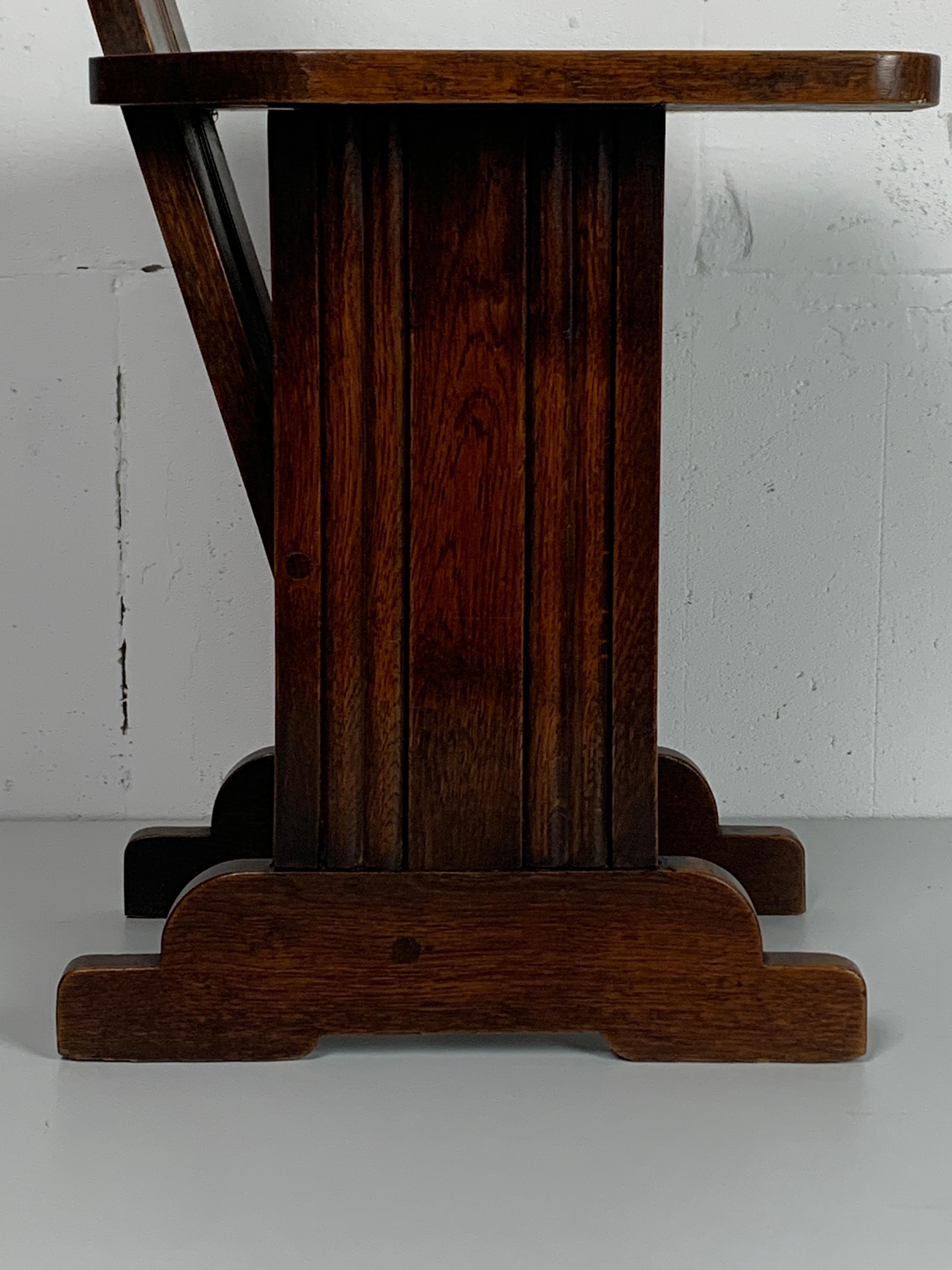 Oak modernist side chair by Charles Dudouyt for L'abeillée, France 1930s-1940s 13
