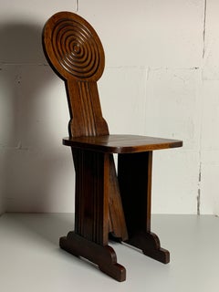 Oak modernist side chair by Charles Dudouyt for L'abeillée, France 1930s-1940s