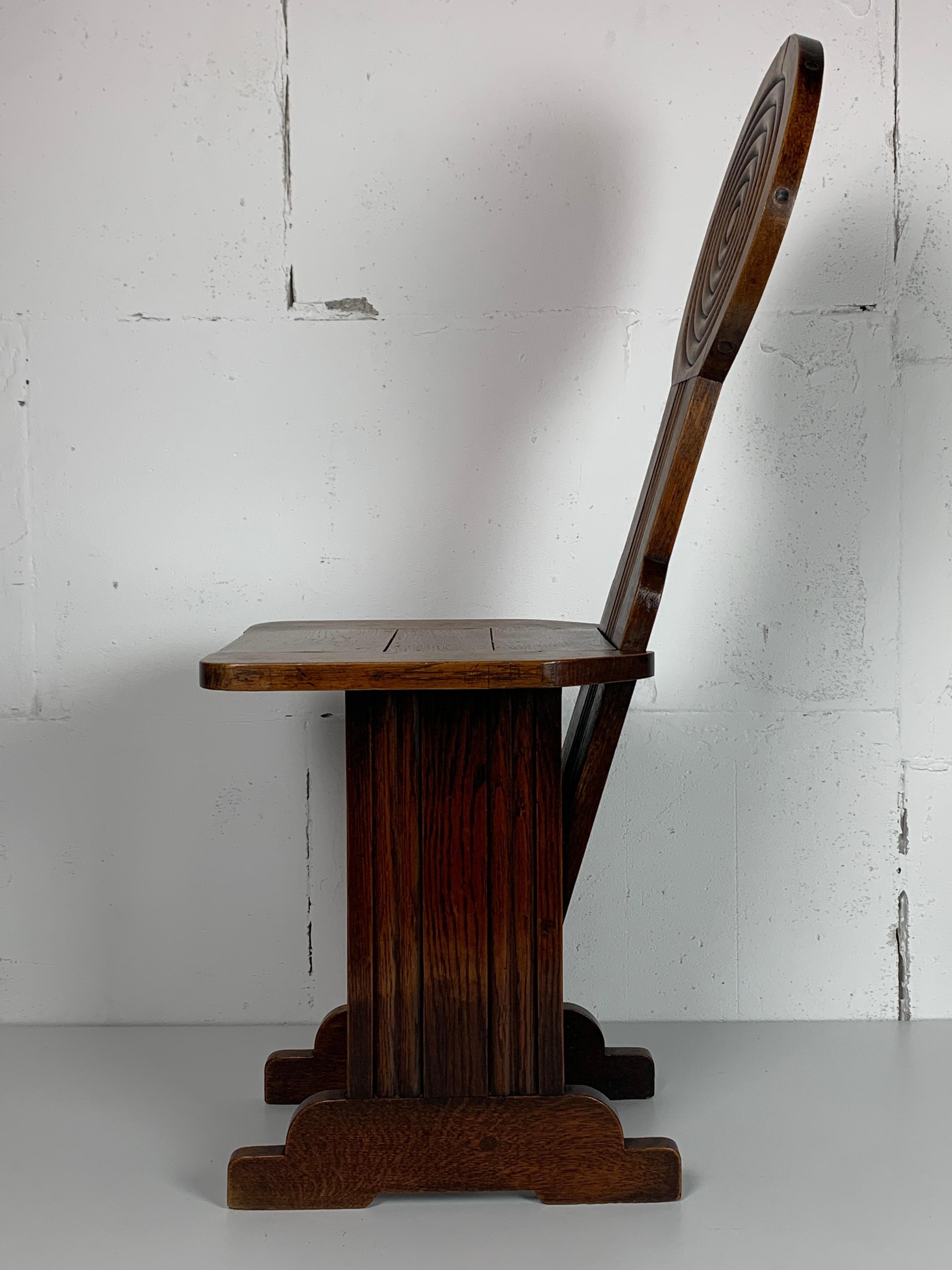 Oak modernist side chair by Charles Dudouyt for L'abeillée, France 1930s-1940s In Good Condition In Zaandam, NL