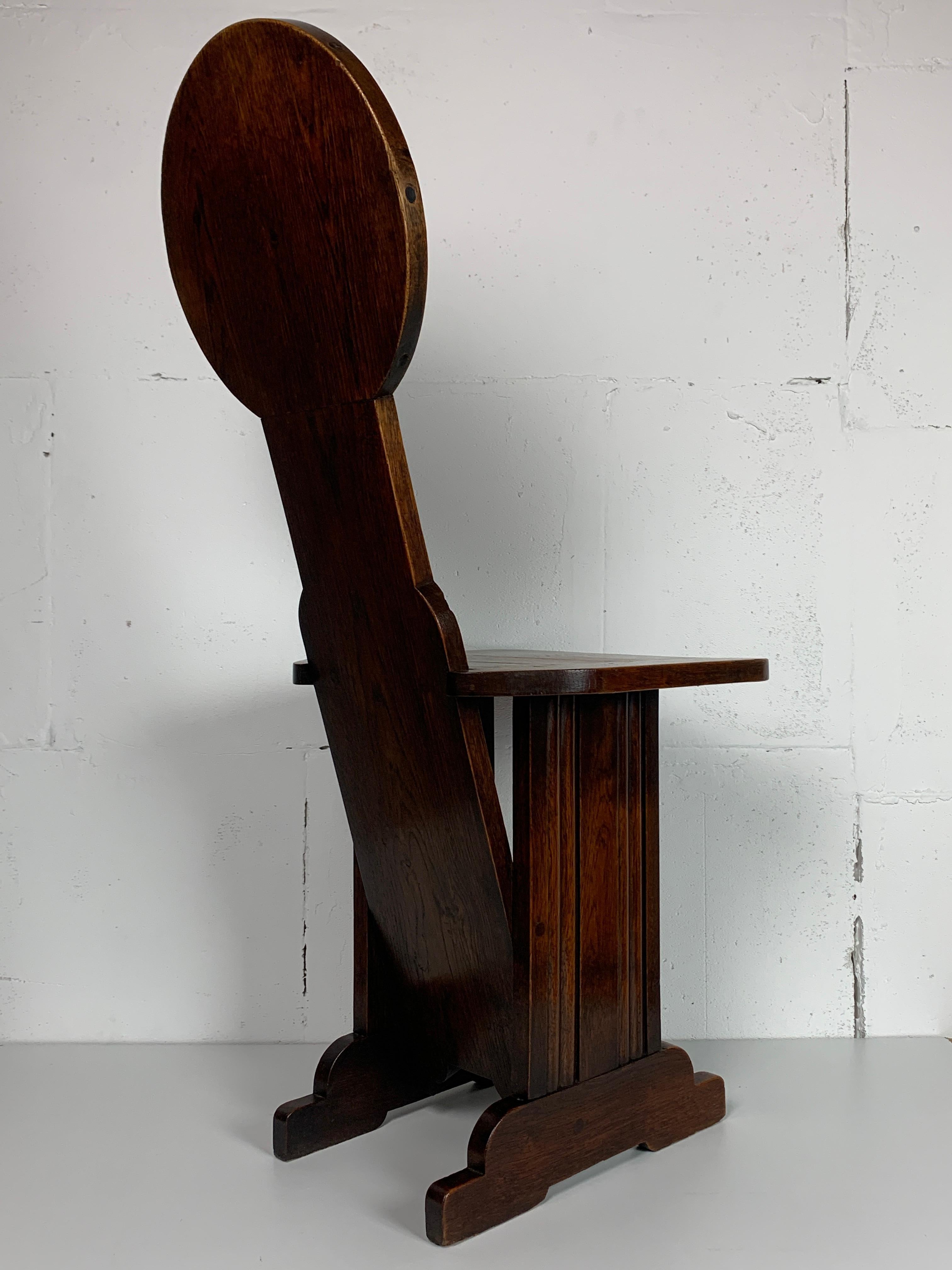Oak modernist side chair by Charles Dudouyt for L'abeillée, France 1930s-1940s 1