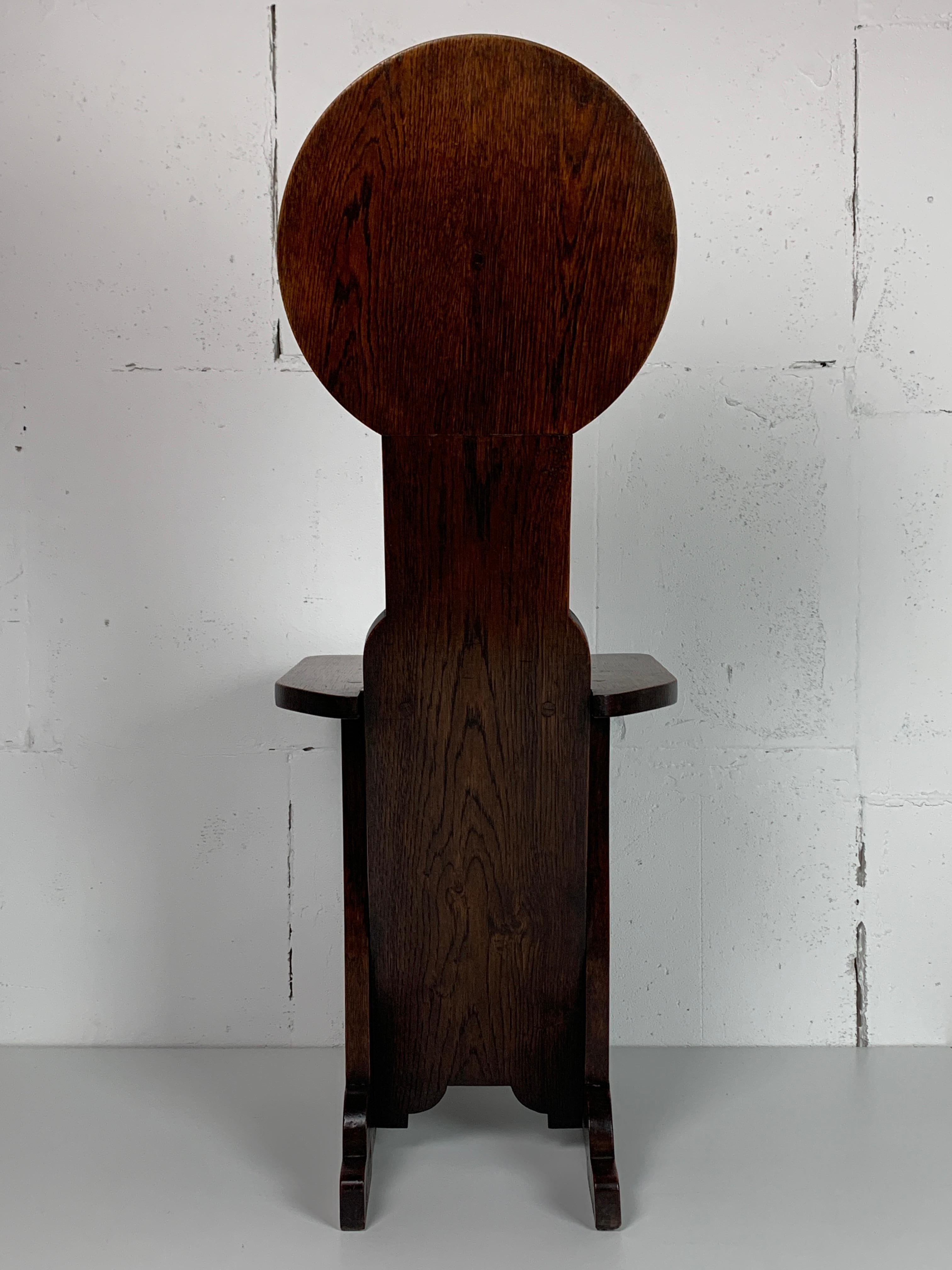 Oak modernist side chair by Charles Dudouyt for L'abeillée, France 1930s-1940s 2