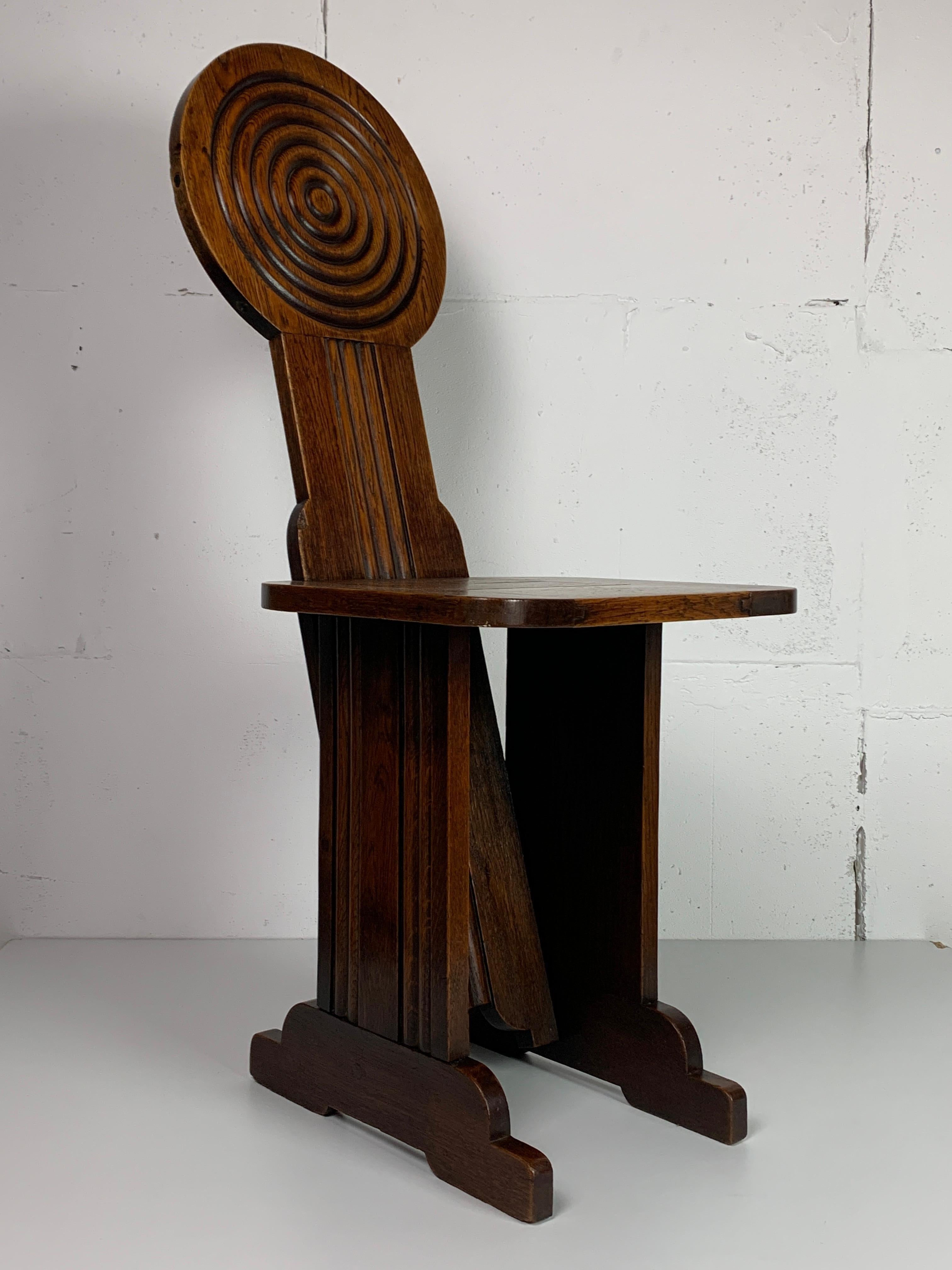 Oak modernist side chair by Charles Dudouyt for L'abeillée, France 1930s-1940s 3