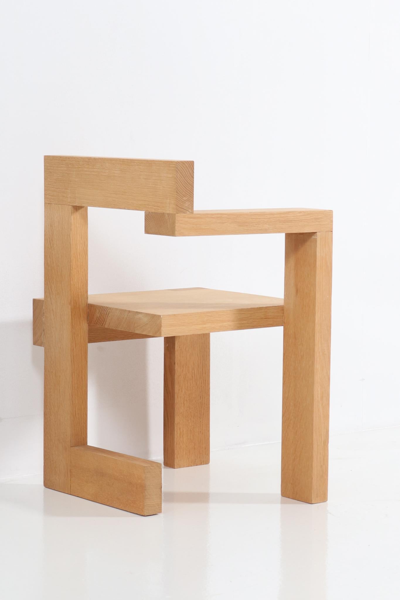 Oak Modernist Steltman Chair by Gerrit Rietveld In Good Condition In Amsterdam, NL