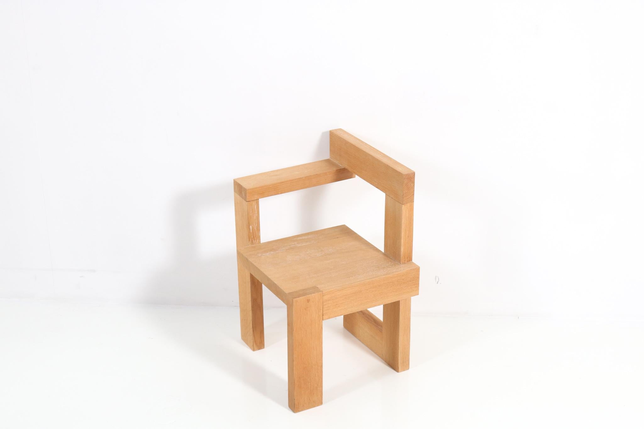Oak Modernist Steltman Chair by Gerrit Rietveld 1