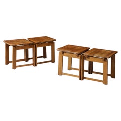 Oak, Modular Bench with Curved Seats, Italy, c. 1960