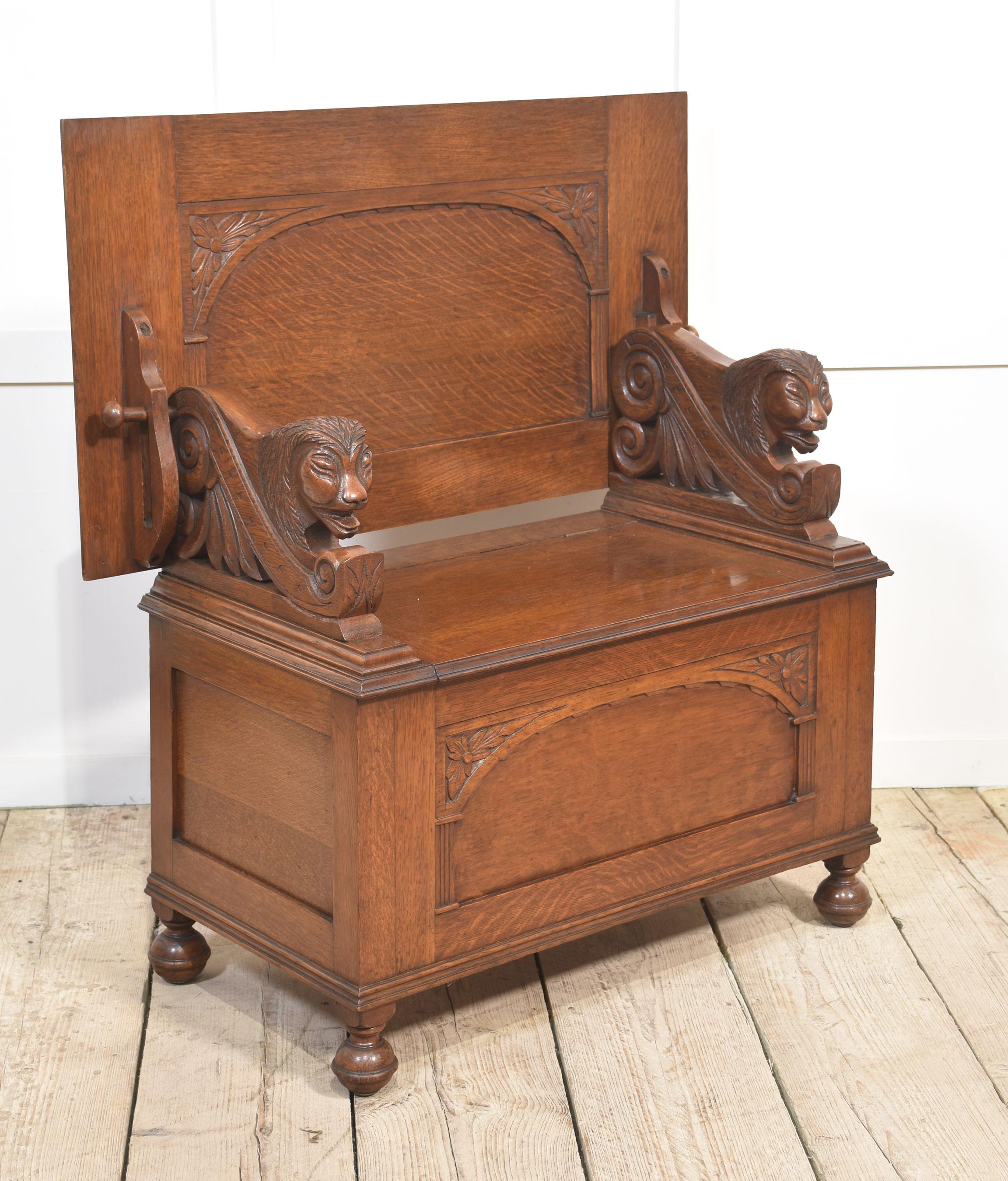 British Oak Monks bench For Sale