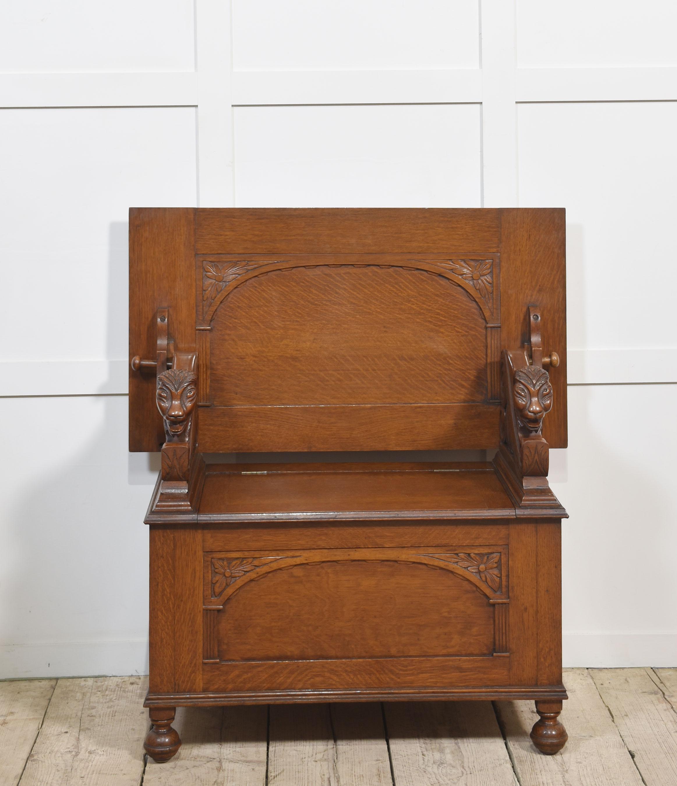 Oak Monks bench For Sale 1