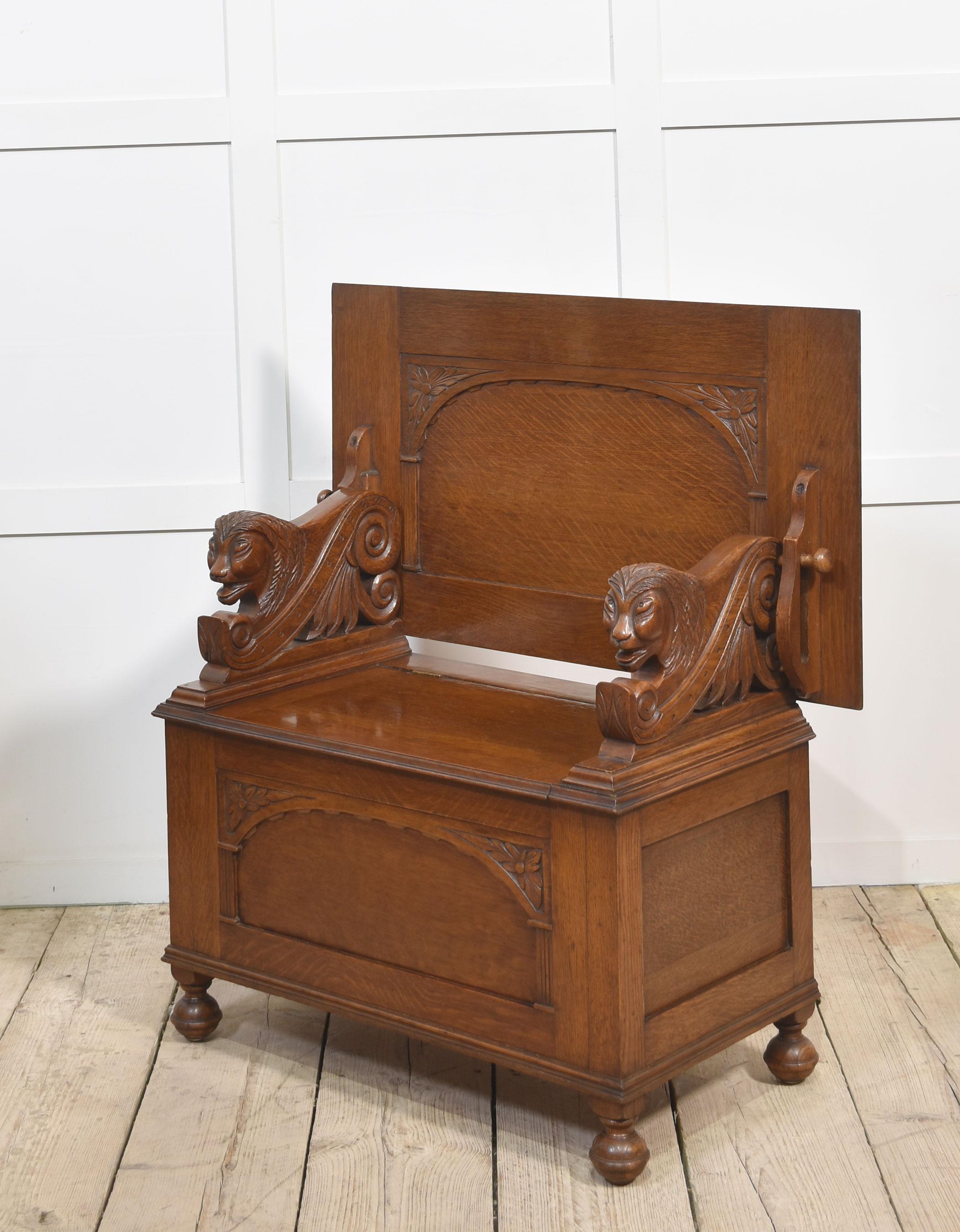Oak Monks bench For Sale 2