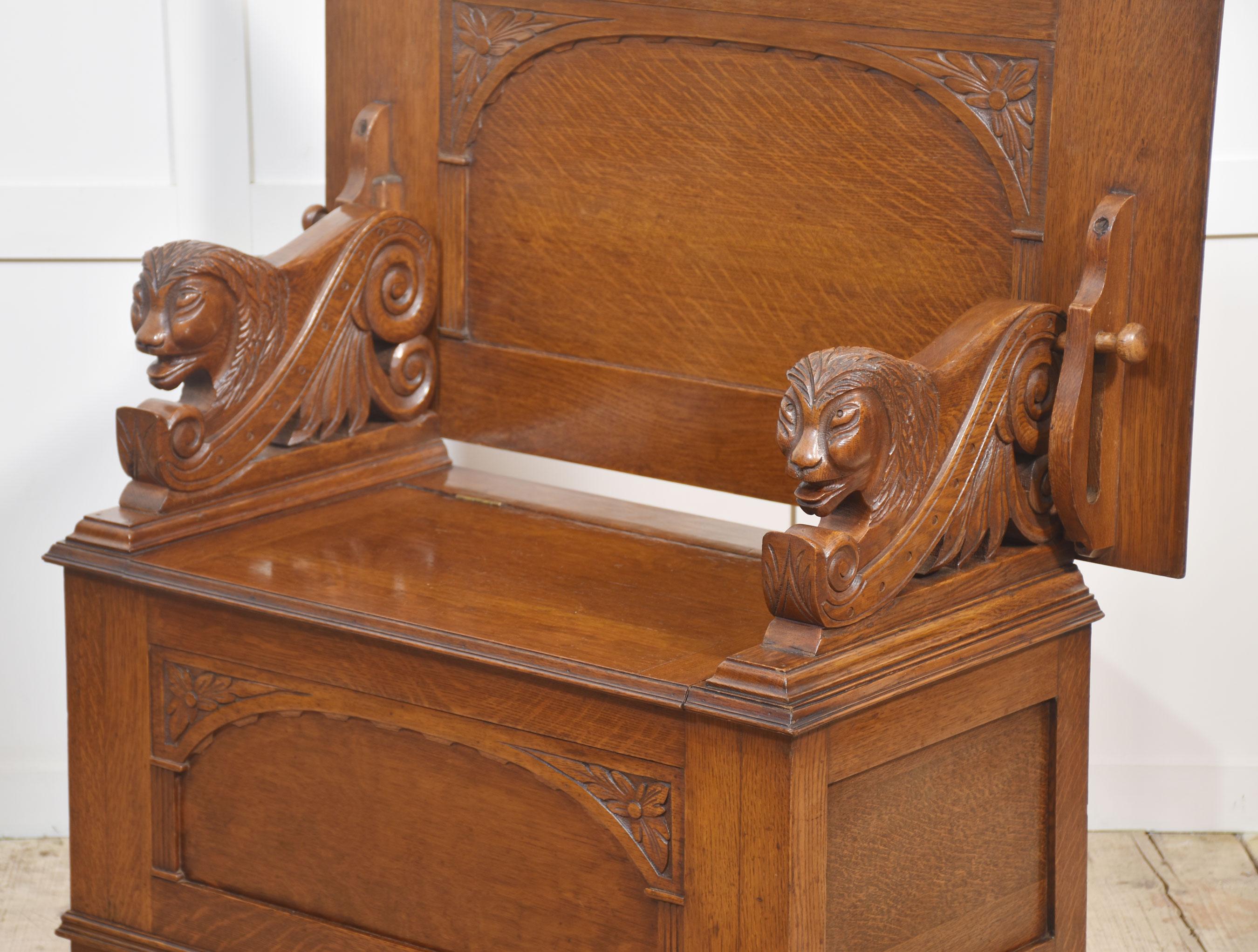 Oak Monks bench For Sale 3
