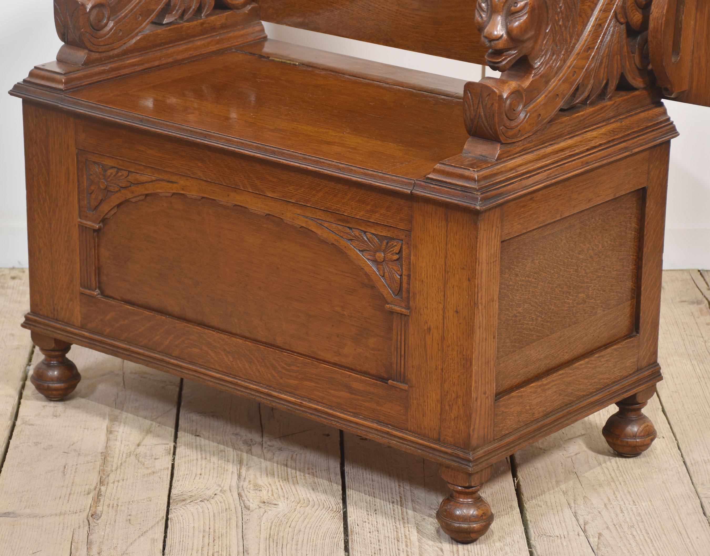 Oak Monks bench For Sale 4