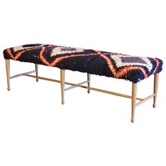 Oak Moroccan Rug Bench