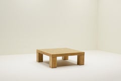 Oak mosaic coffee table from Middelboe & Lindum for Tranekaer, 1970s Denmark.
