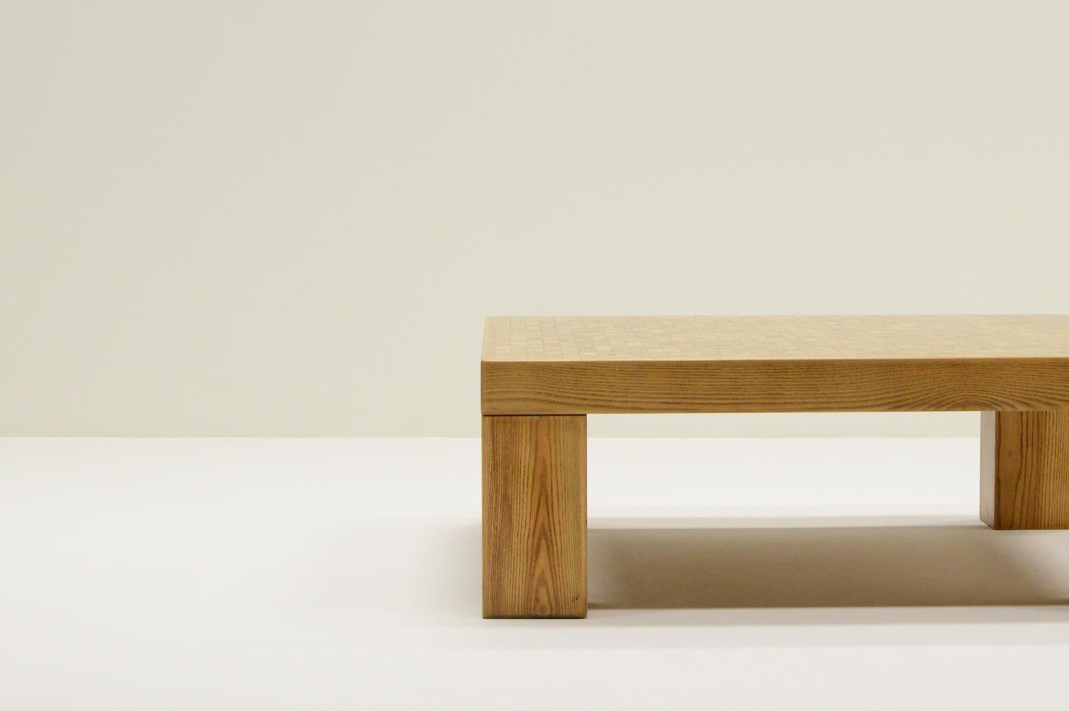 Table basse en mosaïque d'Oak de Middelboe & Lindum pour Tranekaer, années 1970, Danemark. Bon état - En vente à Landgraaf, NL