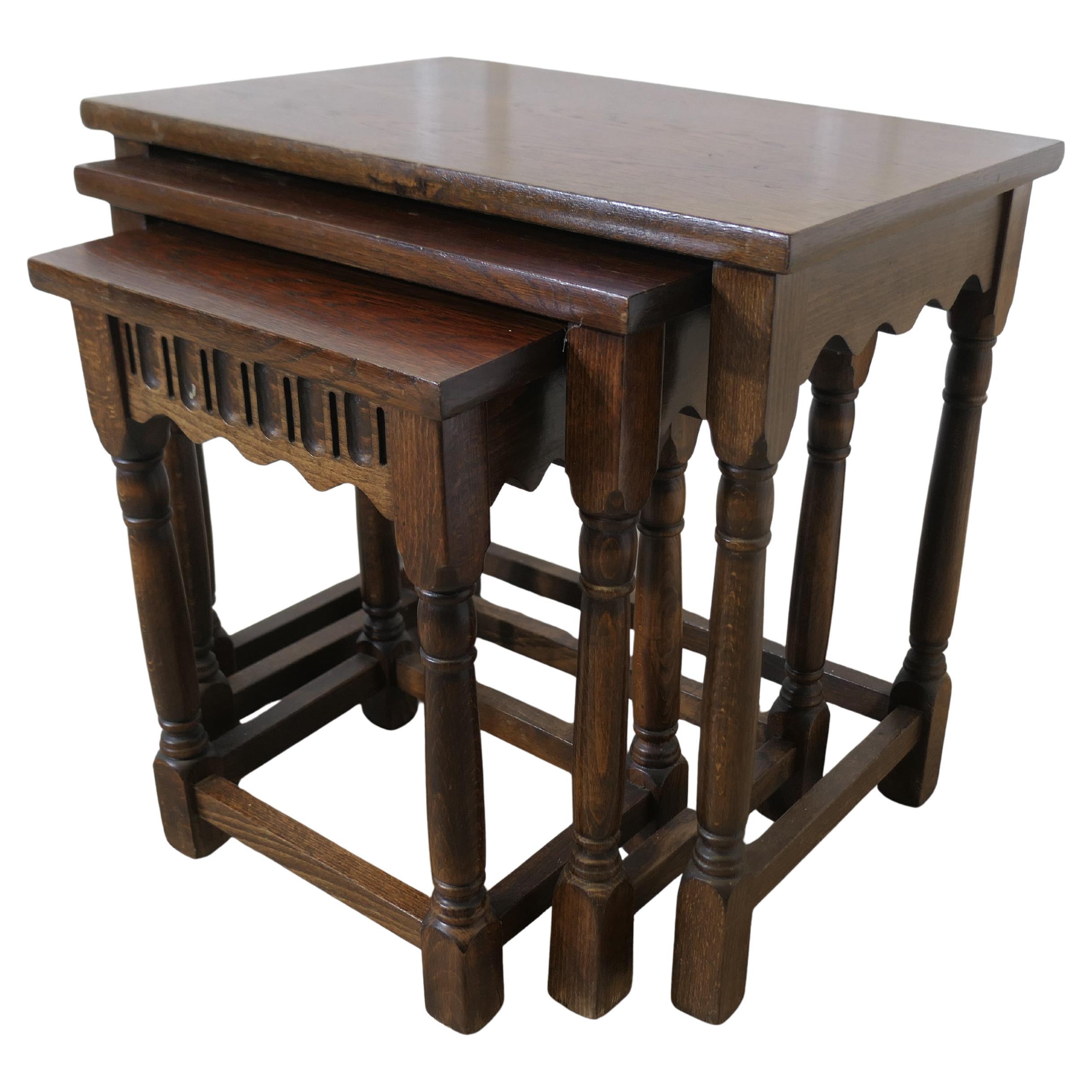 Oak Nest Of Tables  This is a Good-looking set of Country Oak tables