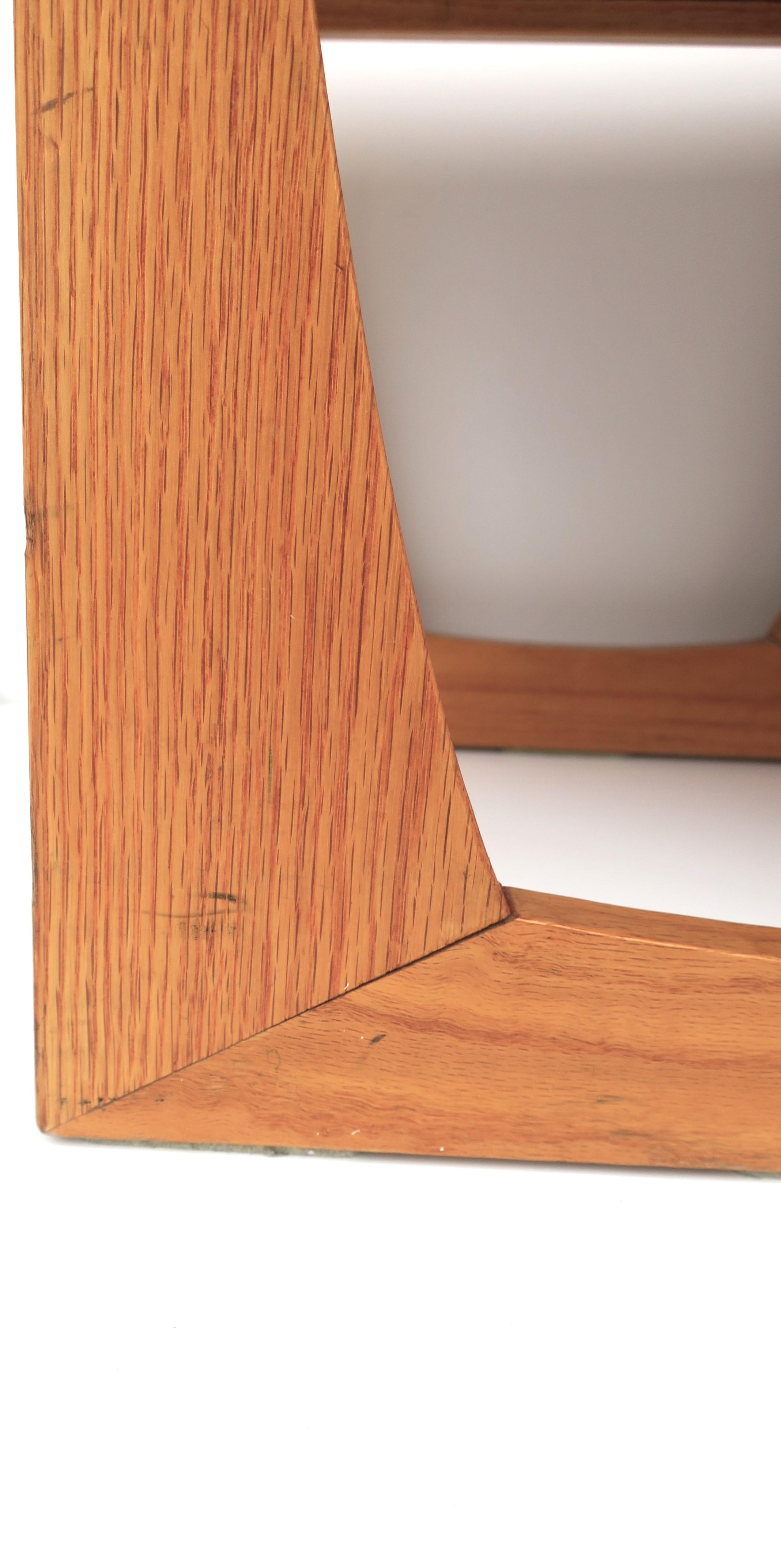 Oak Nesting End Tables with Slate Gray Ceramic Tile Top, Set For Sale 8