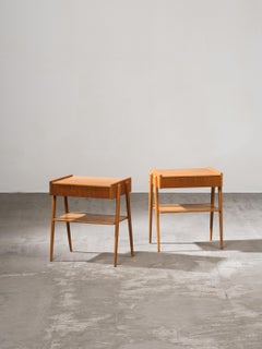 Oak Nightstands from AB Carlström & Co, Sweden, 1950s, Set of 2