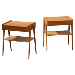 Oak Nightstands from AB Carlström & Co, Sweden, 1950s, Set of 2