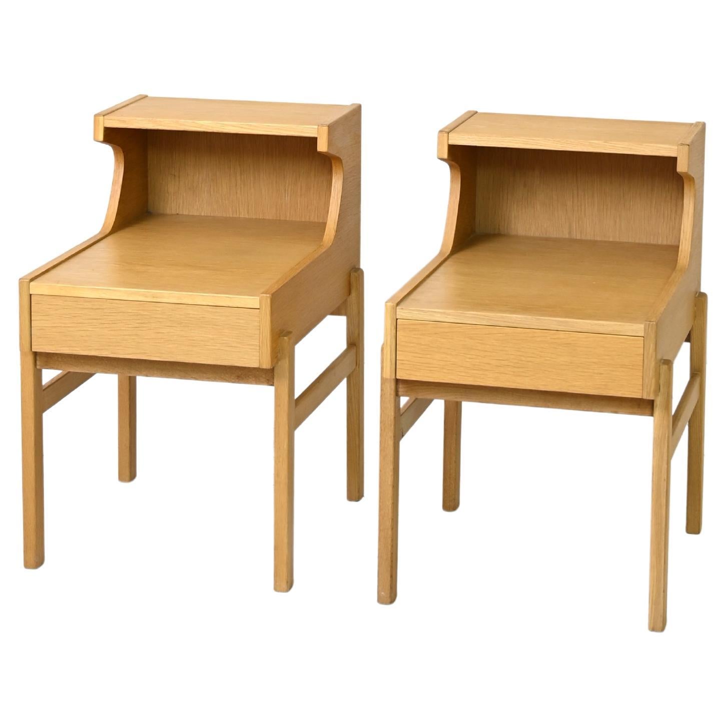 Custom Made for DAMON White Oak Nightstand with Single Drawer at 1stDibs