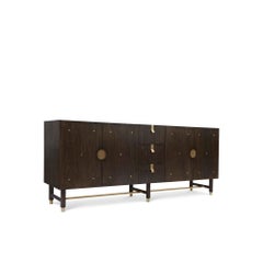 Lawson-Fenning Niguel Cabinet, Oak & Brass, Modern American Sideboard